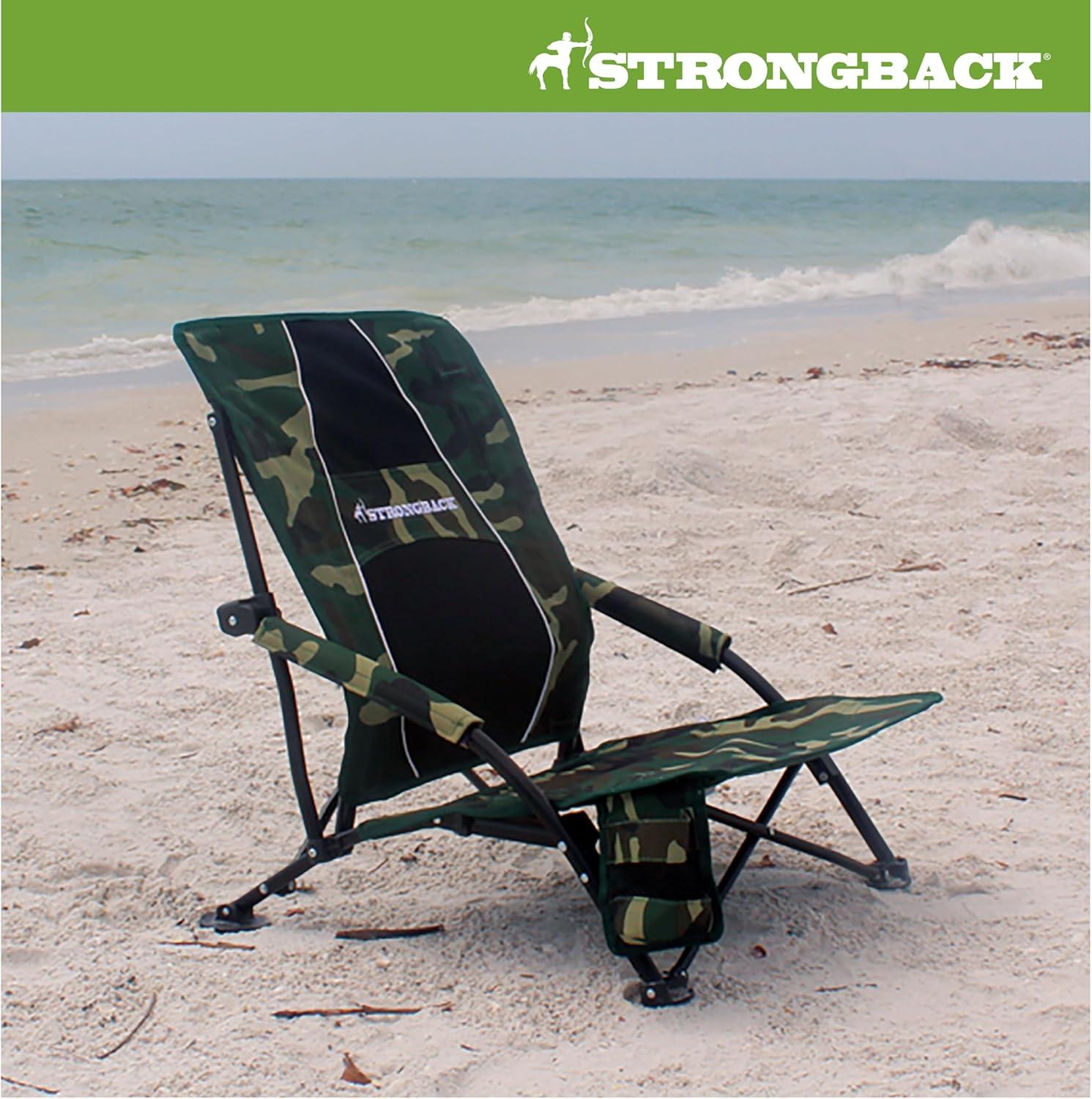 Camo Zero Gravity Low Beach Chair with Arms