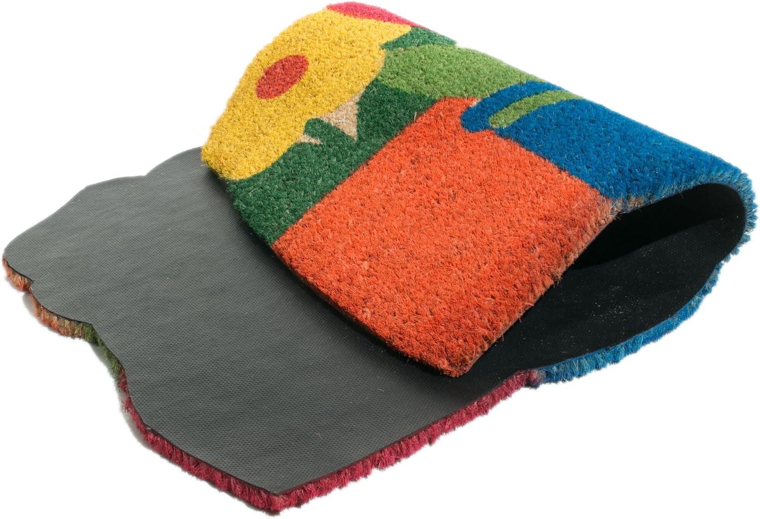 Imports D√©cor Vinyl Backed Coir Doormat, Flower Pots, 18 by 30-Inch