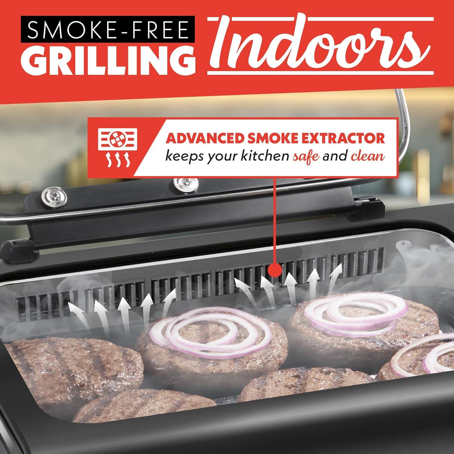 Gourmia Gourmia 6?Qt Smokeless Indoor Grill & Air Fryer FoodStation with Smoke Extracting Technology