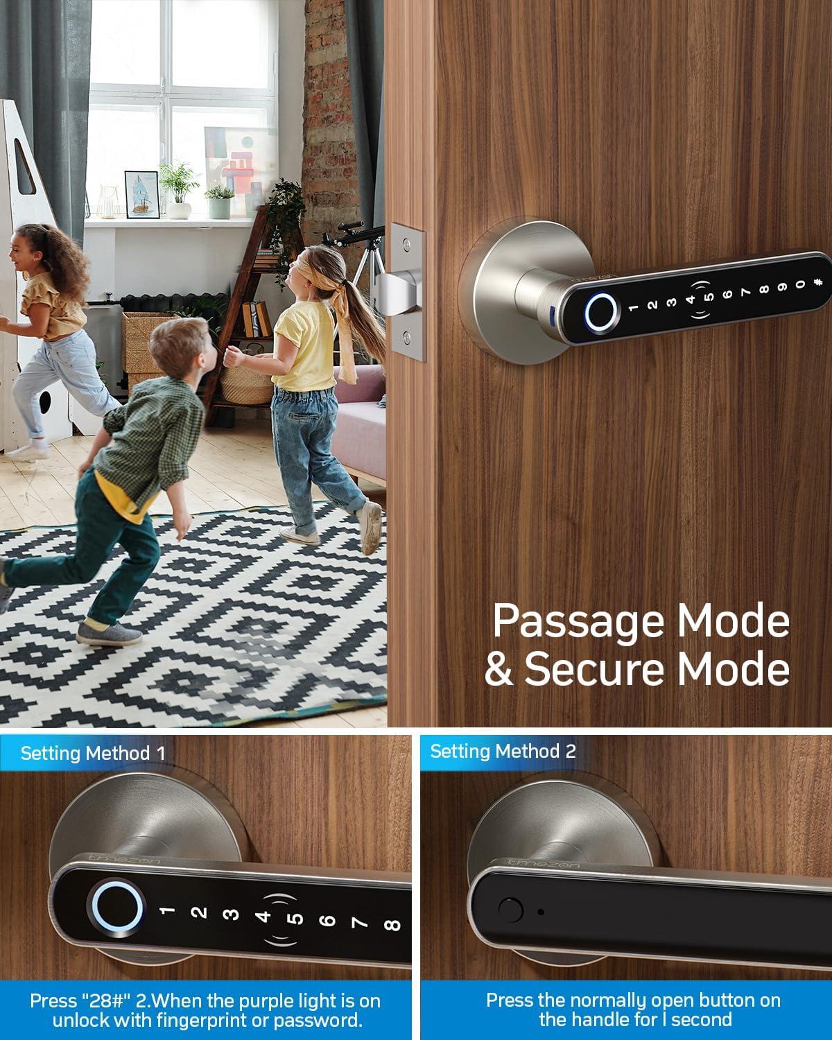 Smart Biometric Keyless Entry Door Lock with Handle