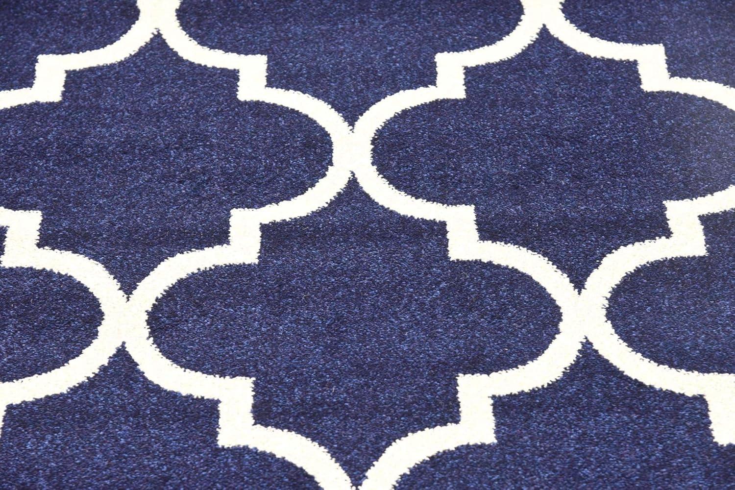 Unique Loom 2' 0 x 8' 0 Runner Navy Blue Trellis Austin Area Rug