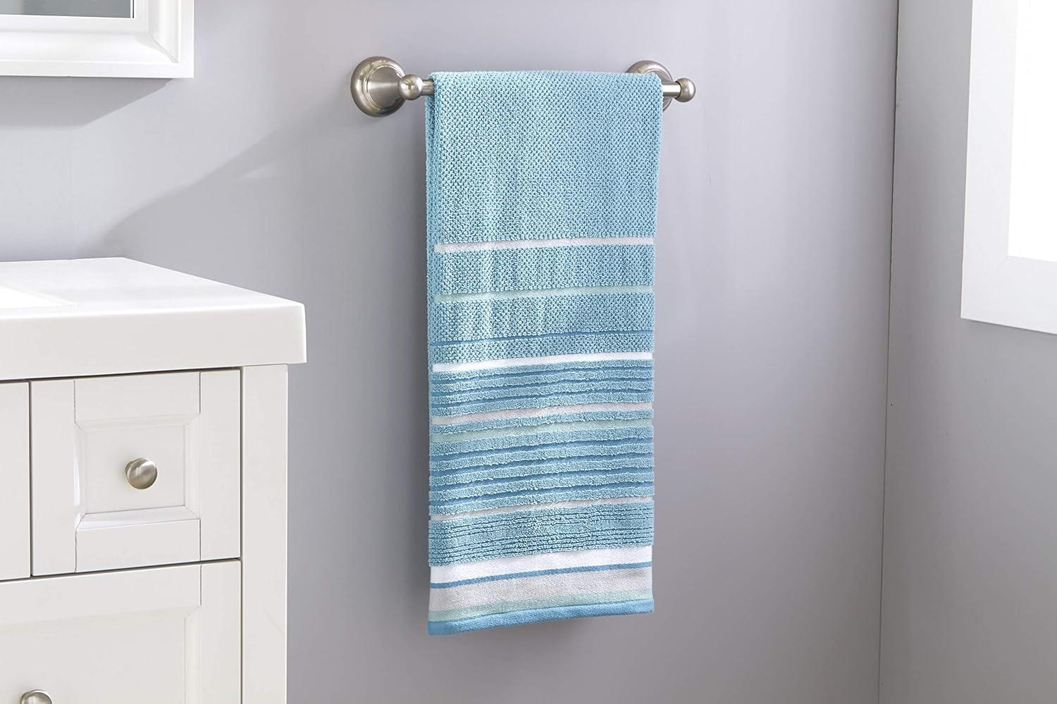 SKL Home Seabrook Stripe Bath Towel, Teal, 27" x 50"