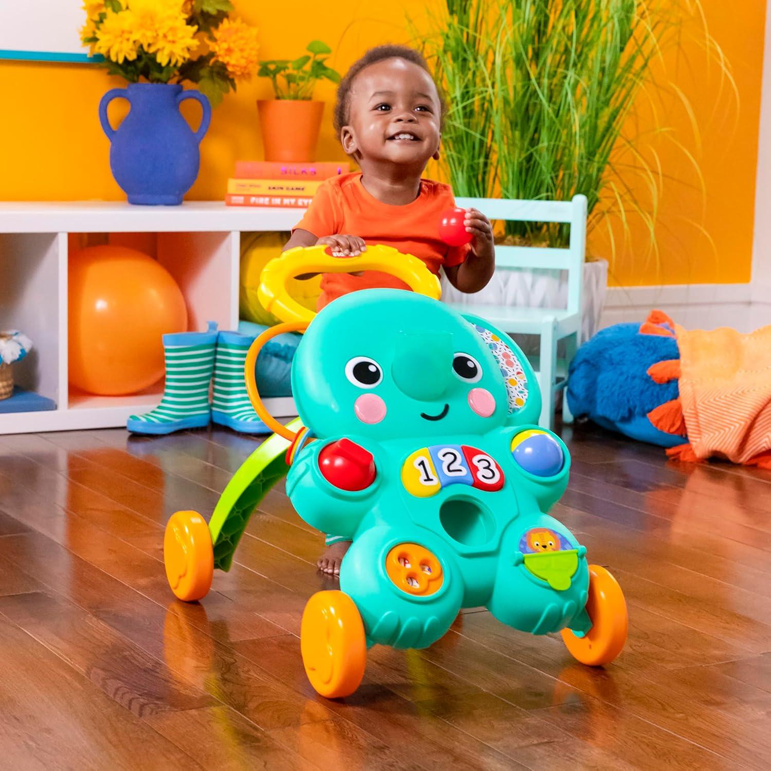 Bright Starts Stroll 'n Roll 2-in-1 Ball Play Baby Walker Elephant