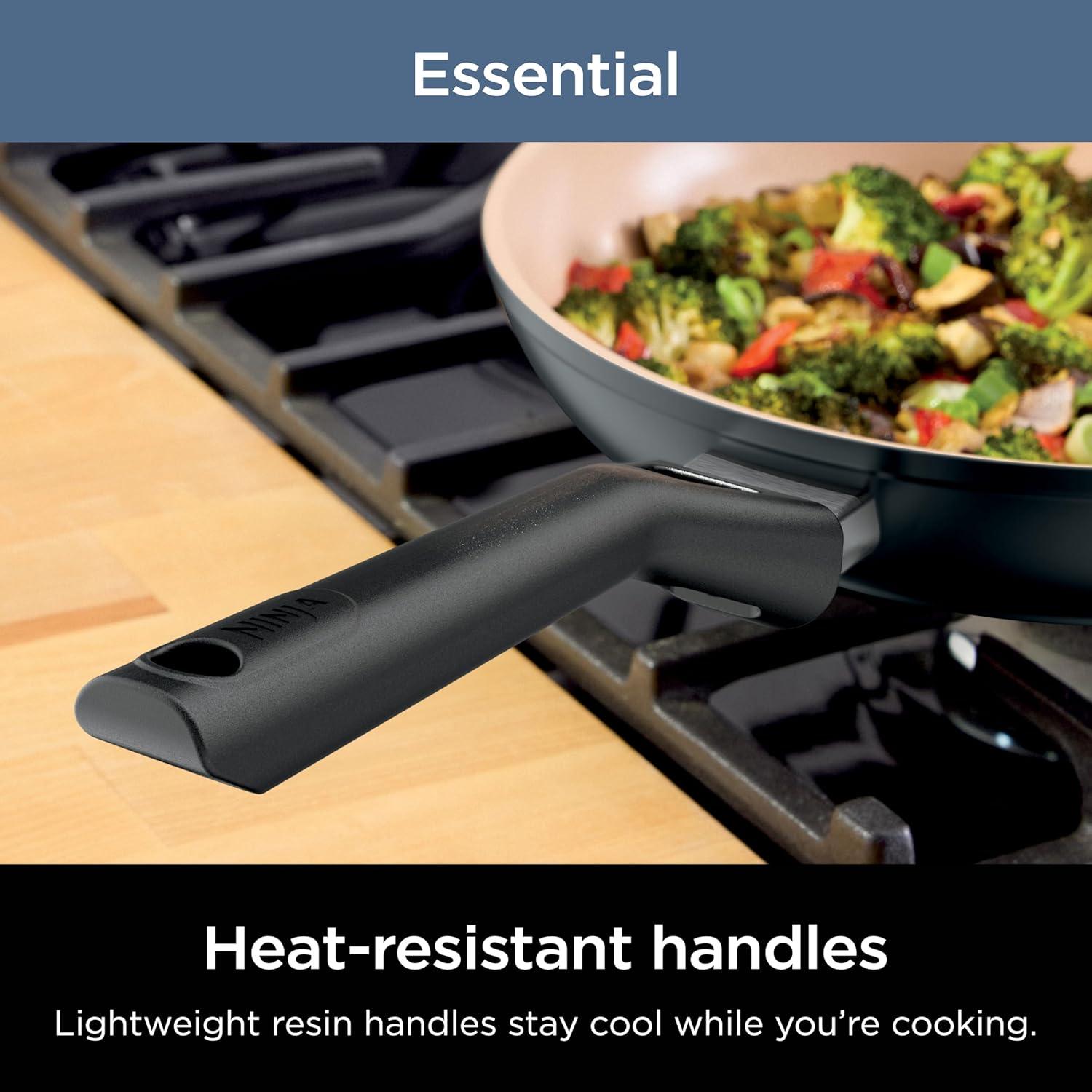 Ninja 10pc Ceramic Pots and Pans Non-Stick Cookware Set, Oven Safe to 350°F, Induction Compatible