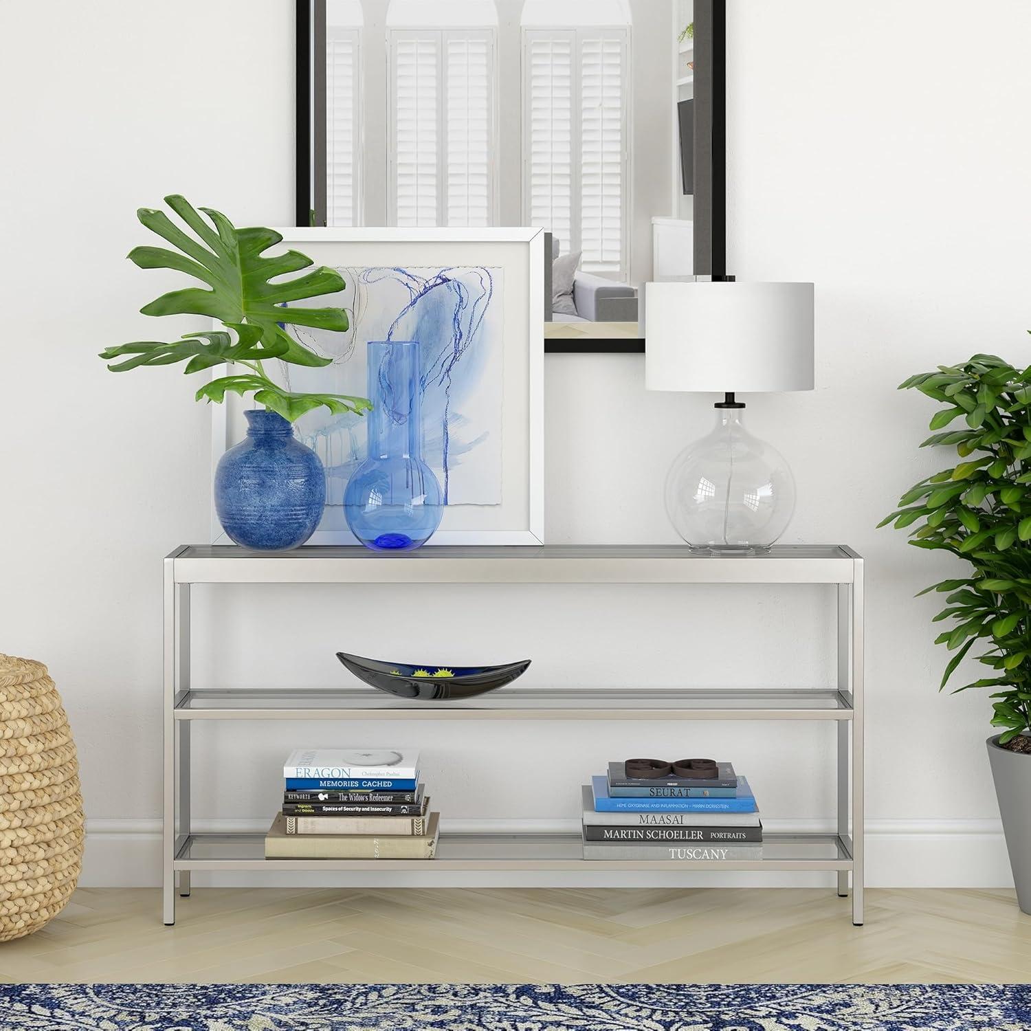 Metal Console Table in Gray - Henn&Hart