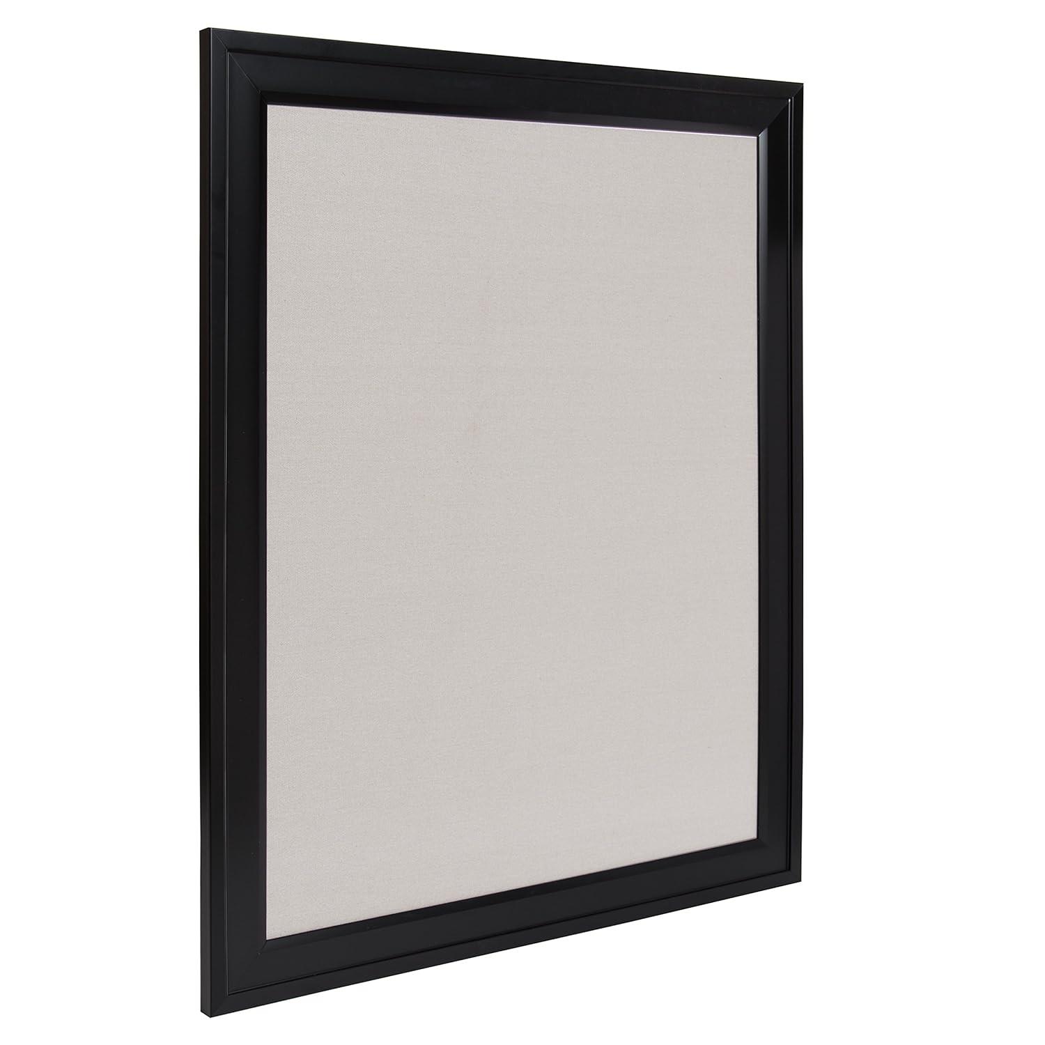 DesignOvation Bosc Framed Linen Fabric Pinboard, 23.5 x 29.5, Black