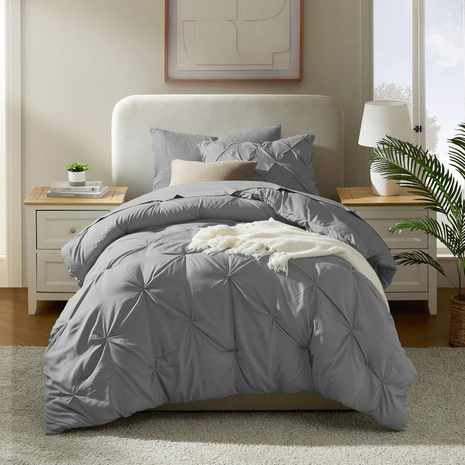 Nestl Bed in a Bag Pinch Pleat, 7 Piece Bedding Set