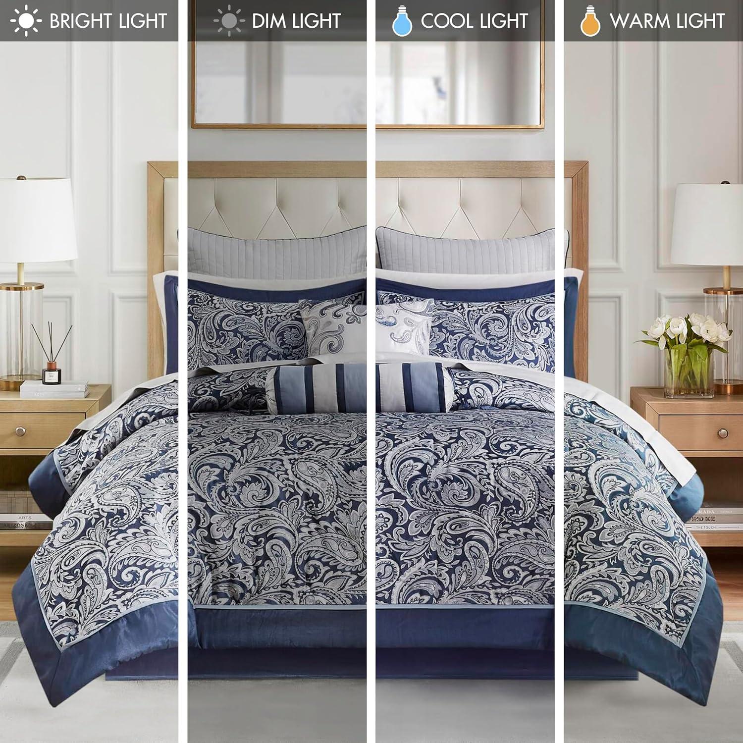 Madison Park Aubrey 12 Piece Comforter Set with Cotton Bed Sheets