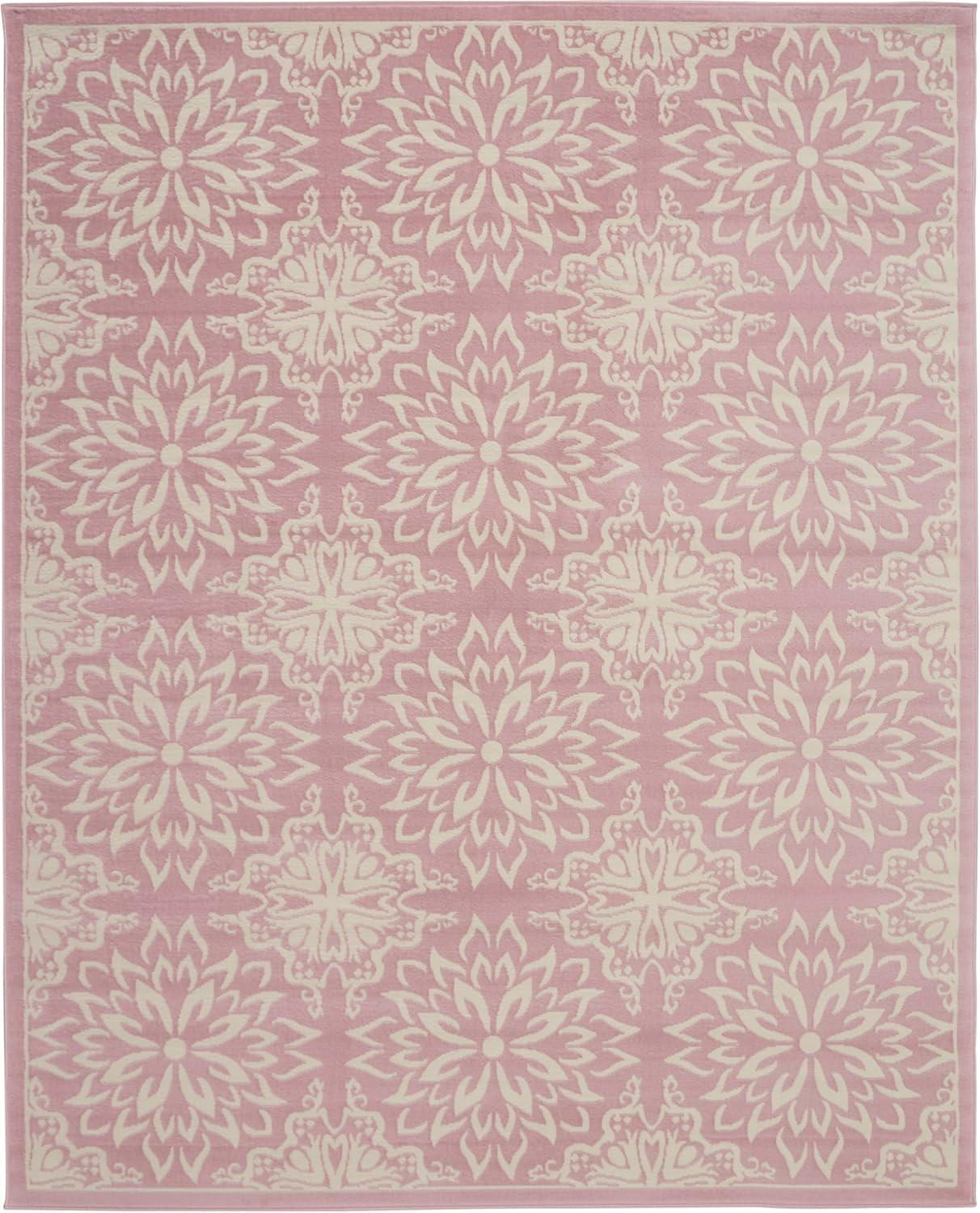Nourison Jubilant 7' x 10' Ivory Pink Farmhouse Indoor Rug