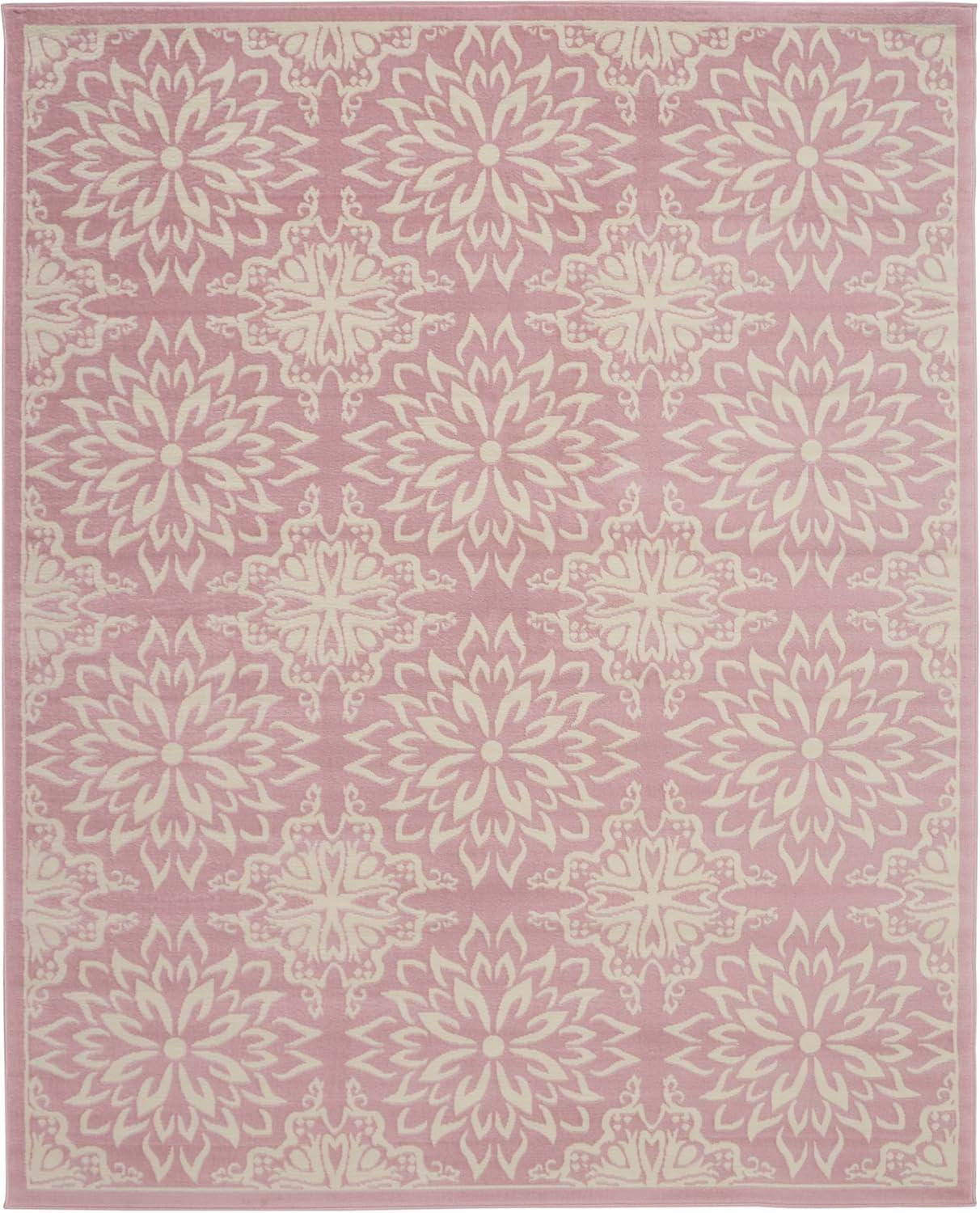 Nourison Jubilant 7' x 10' Ivory Pink Farmhouse Indoor Rug