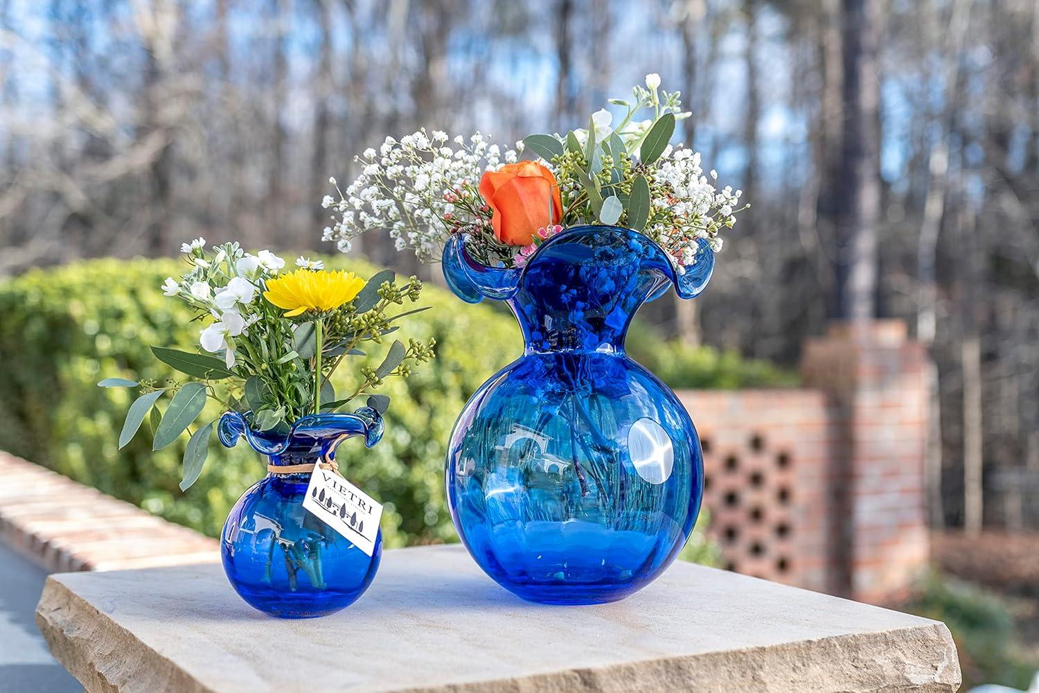 VIETRI Hibiscus Handmade Glass Table Vase