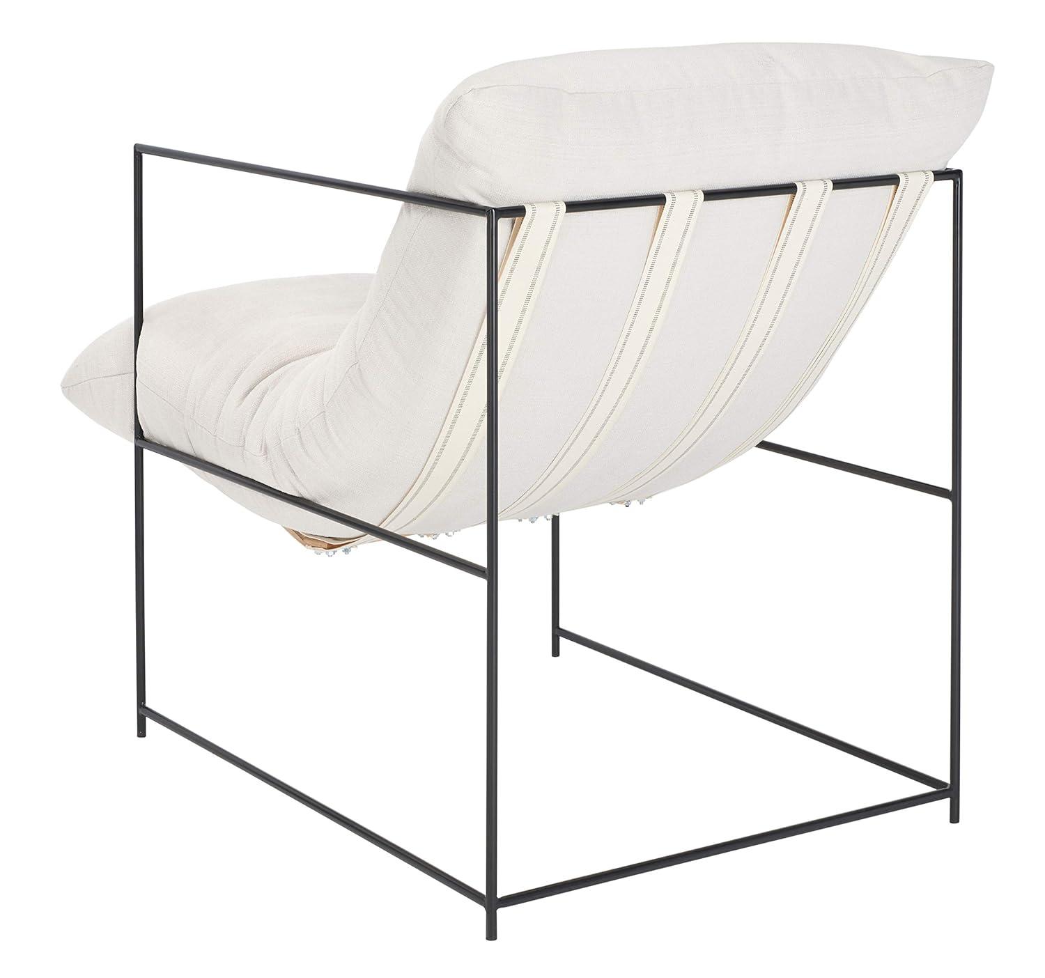 Portland Pillow Top Accent Chair - ACH4511 - Ivory/Black - Safavieh