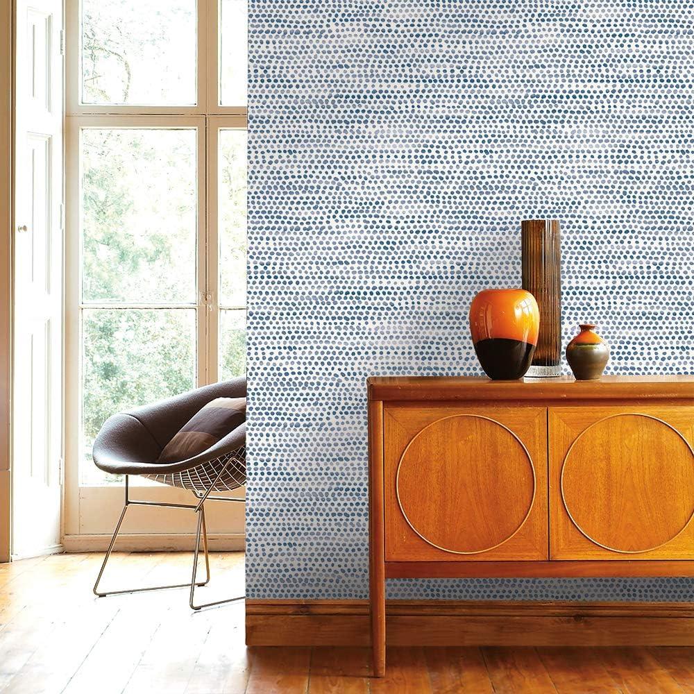 Tempaper Moire Dots Light Tan Peel and Stick Wallpaper, 20.5" x 16.5'