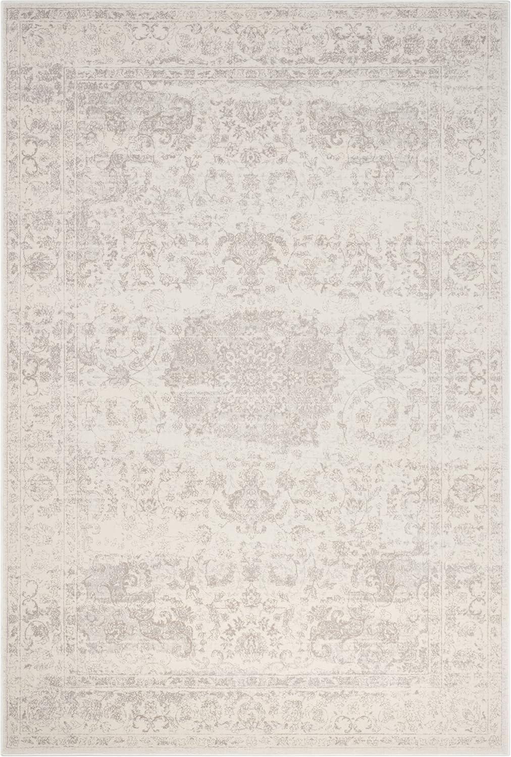 Carnegie CNG631 Power Loomed Area Rug - Cream/Light Grey - 5'1"x7'6" - Safavieh.