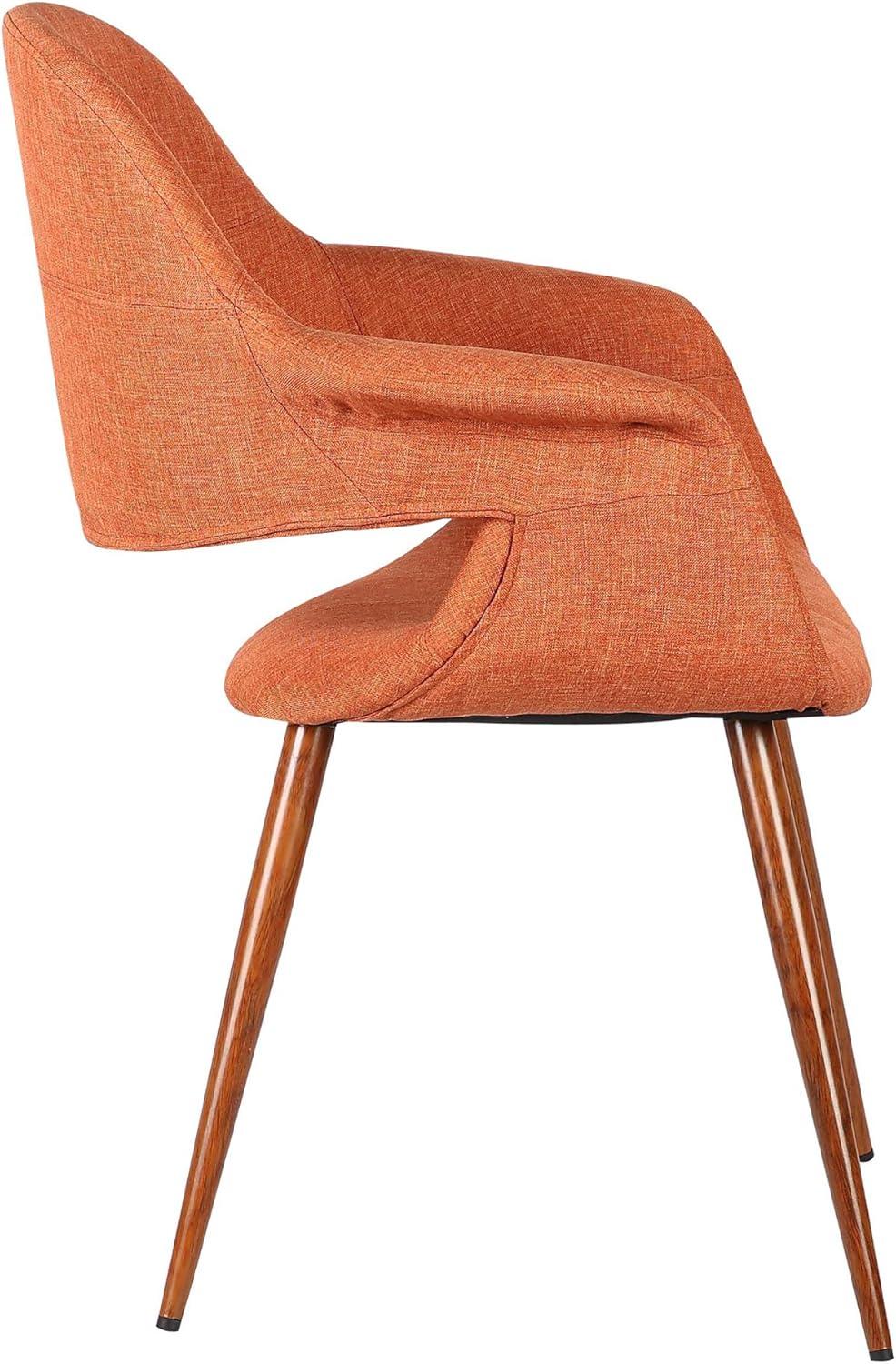 Phoebe Mid-Century Dining Chair Pumpkin - Armen Living: Upholstered, Walnut Legs, 250lb Capacity