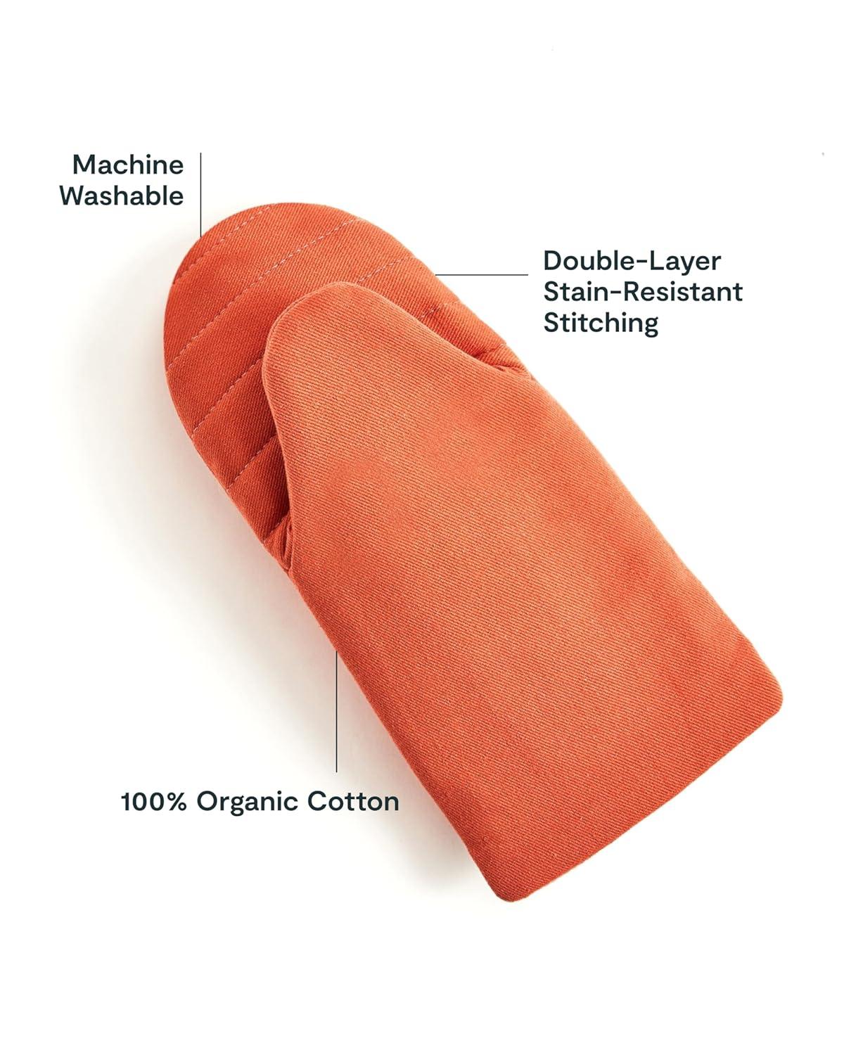 Caraway Organic Cotton Perracotta Oven Mitt, Set of 2