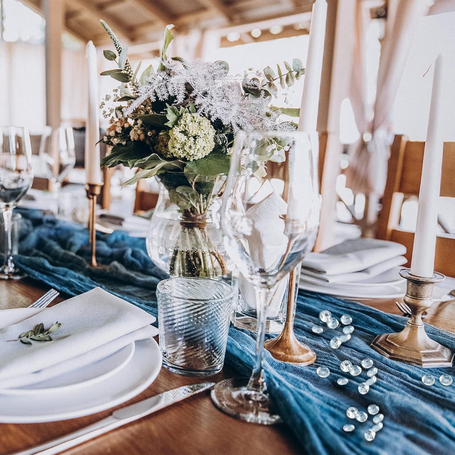 OUTUXED 1000pcs 0.4inch Clear Fake Diamonds Crystals Gems Vase Fillers for Centerpieces Wedding Table