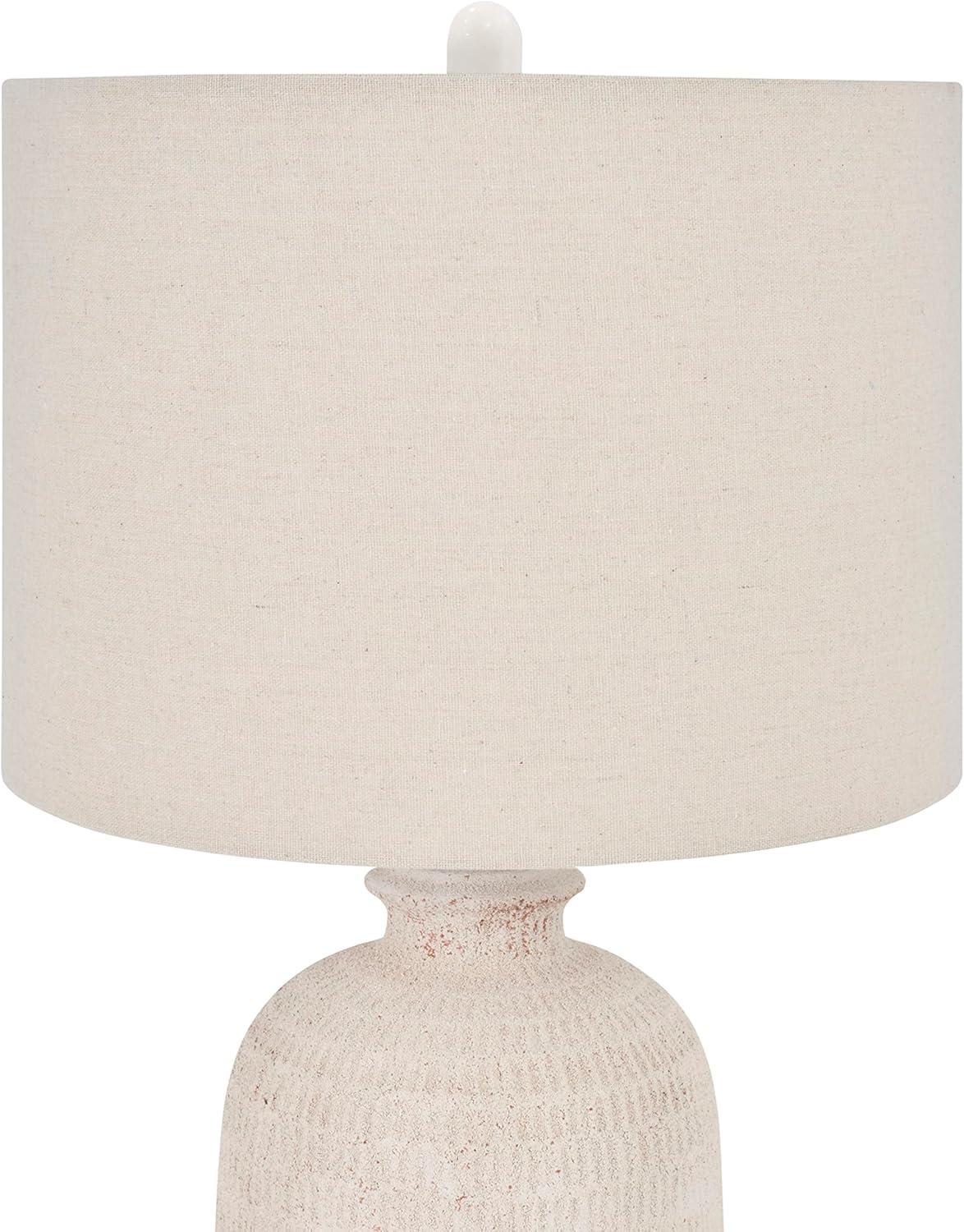 24" White Textured Terracotta Table Lamp - Nourison