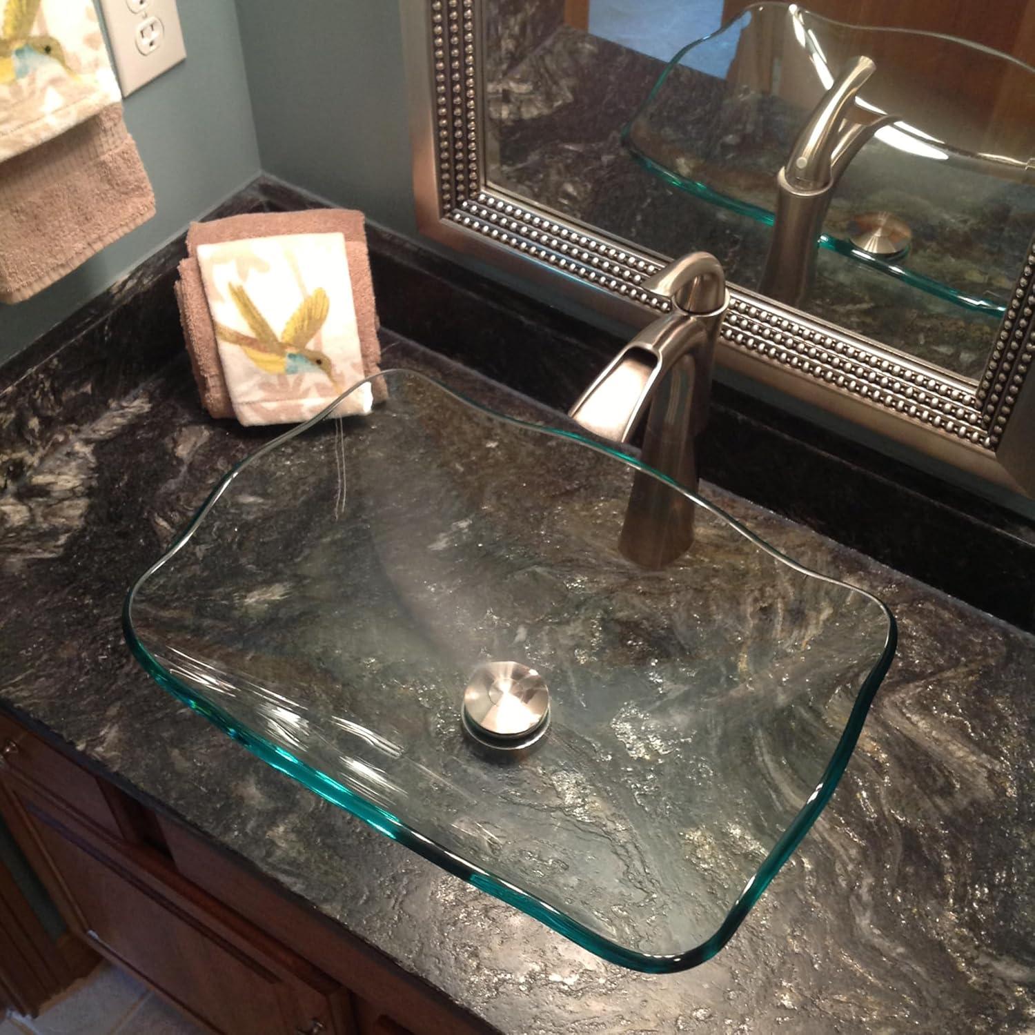 Novatto  Elegante Glass Vessel Bathroom Sink