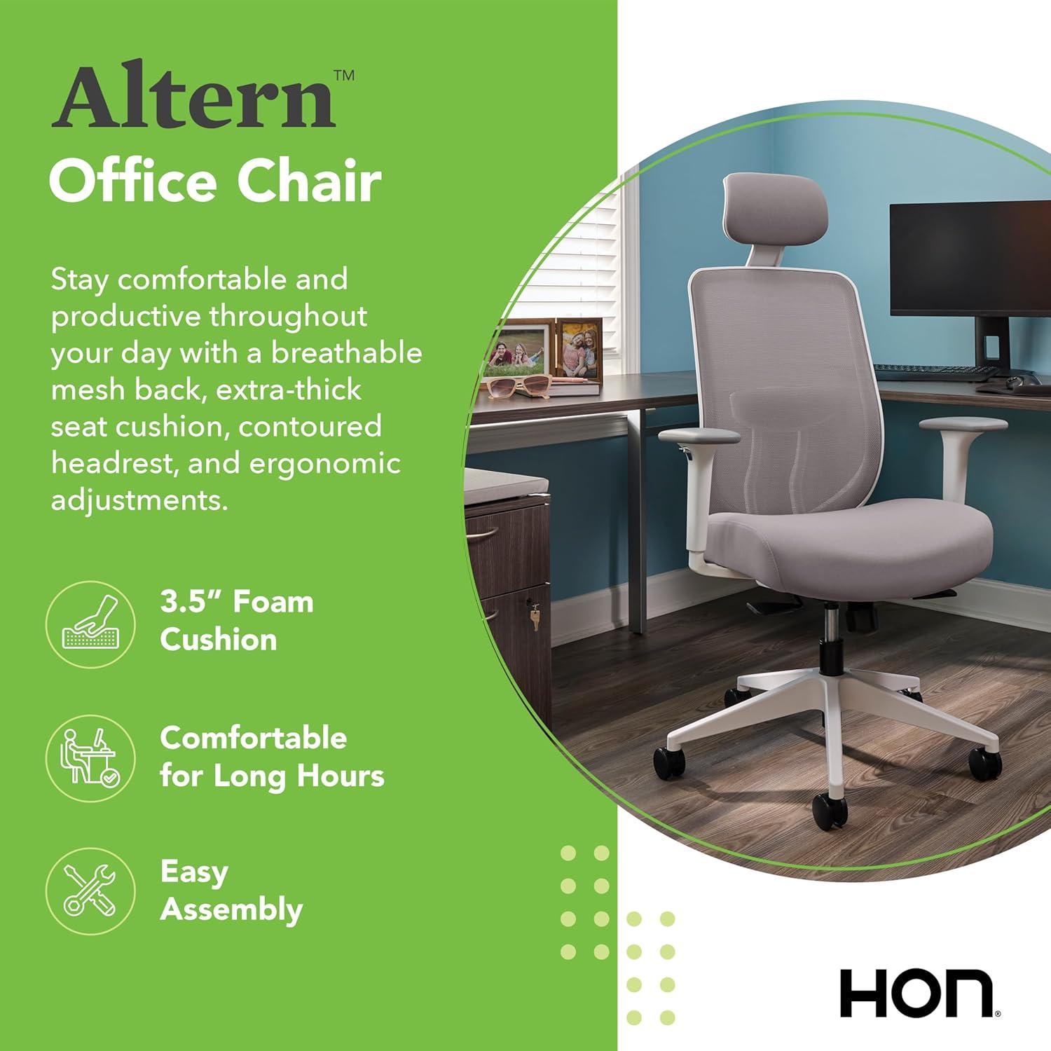 HON Altern Ergonomic Low Back Home Office Chair Height Adjustable Arms Seat Slide