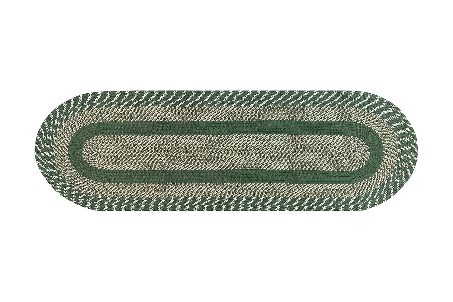 Better Trends Newport Braid Reversible Indoor Utility Rug, 100% Polypropylene, 24" x 72" Runner, Sage