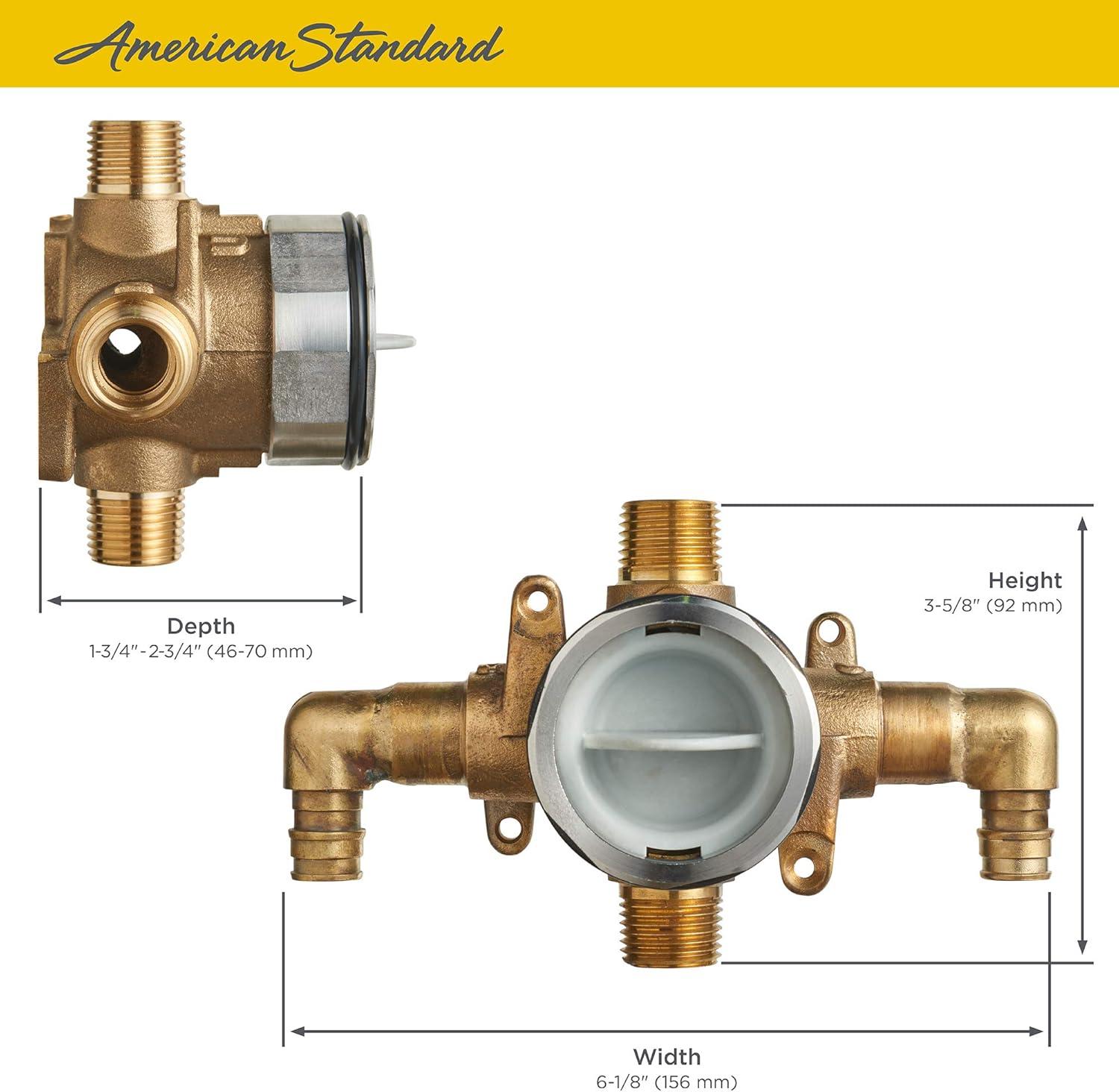 Universal Brass Shower Rough-In Valve with PEX Elbows