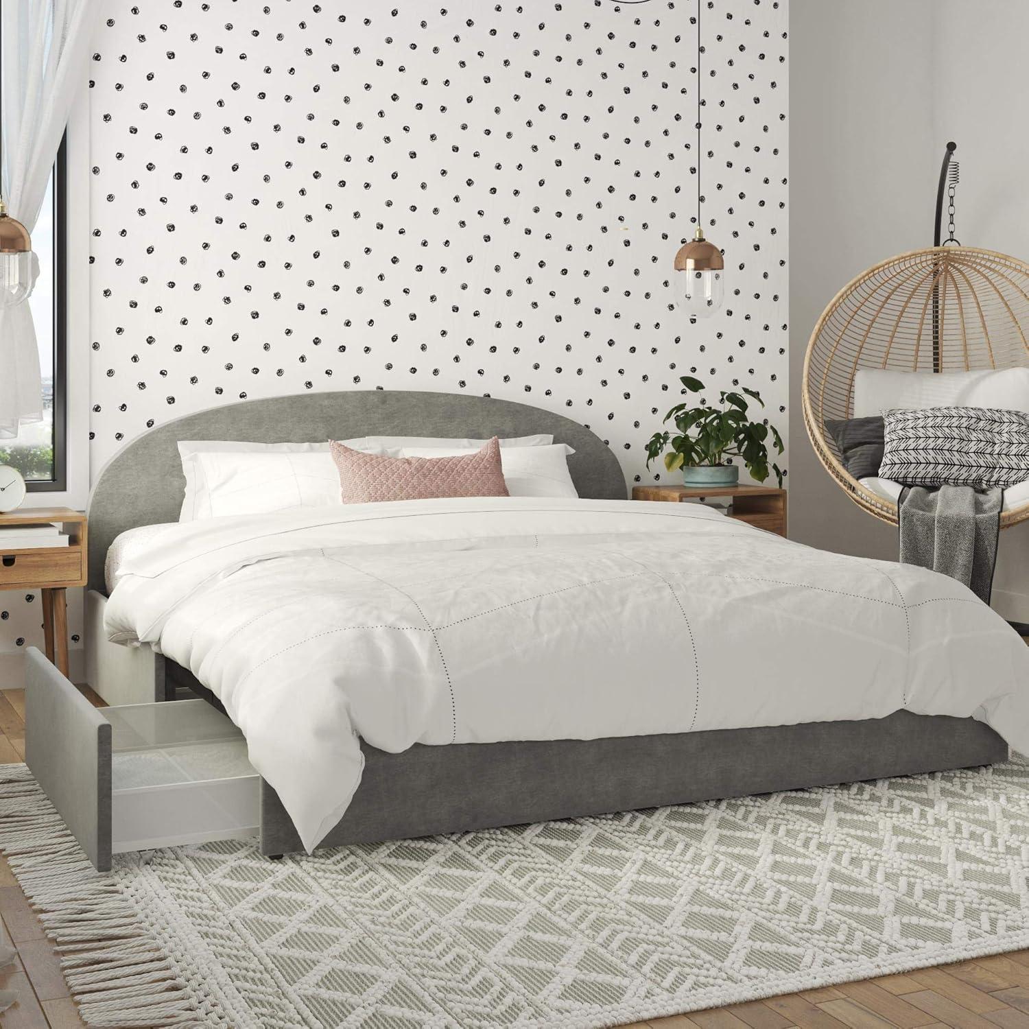 Moon Upholstered Platform Storage Bed