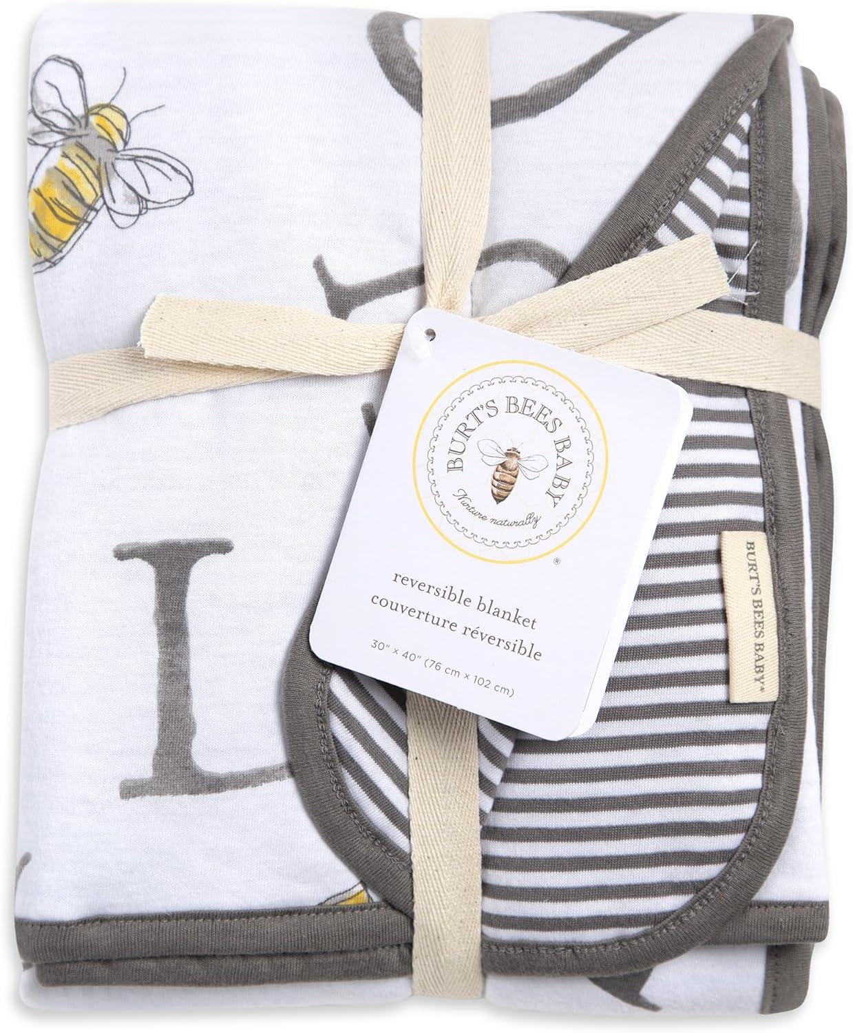 A-Bee-C Reversible Jersey Blanket - Charcoal - One Size