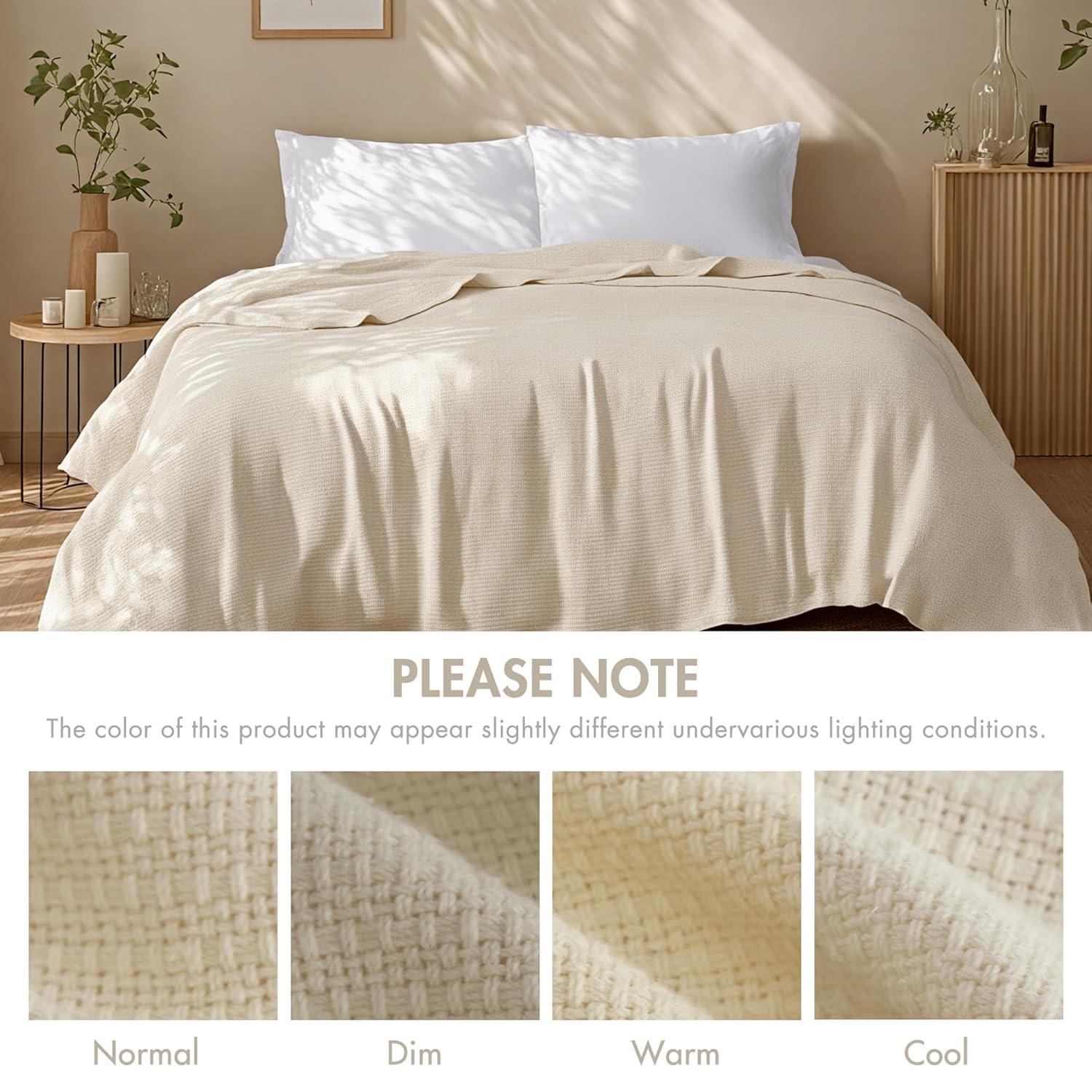 Madison Park Freshspun Basketweave Cotton Blanket