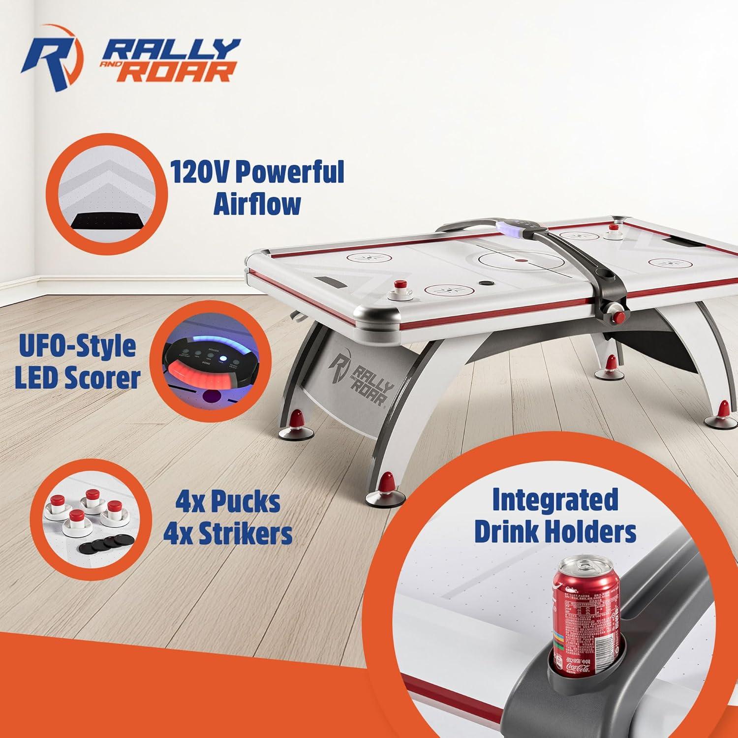 ESPN 84'' Fast Line Air Powered Hockey Table, Accessories Included, Gray,