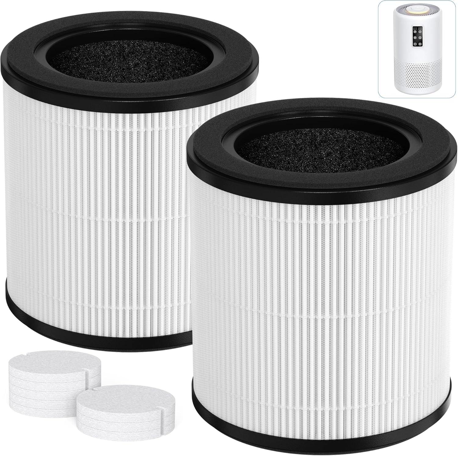 H13 HEPA Activated Carbon Air Purifier Replacement Filters, 2-Pack