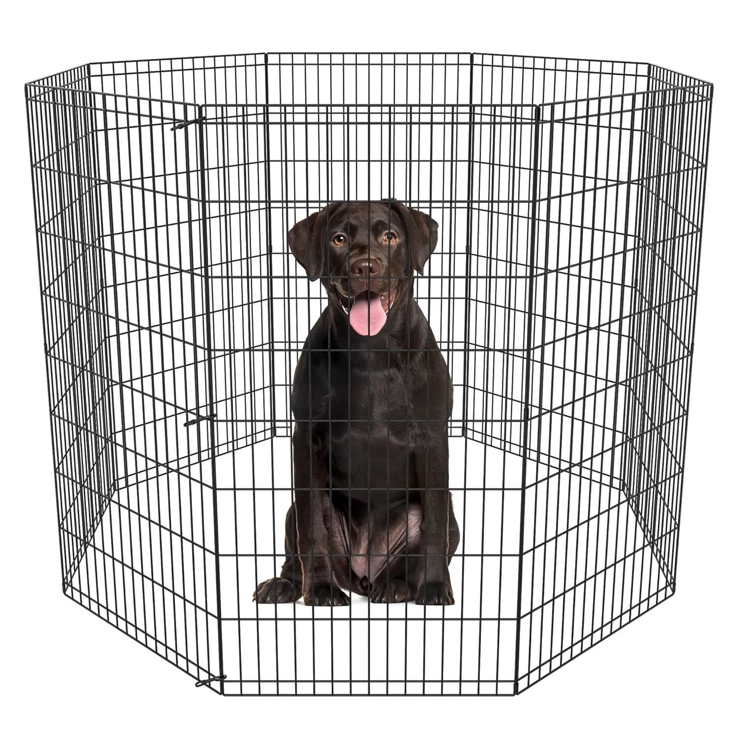 BestPet Puppy Pet Playpen 8 Panel Indoor Outdoor Metal Protable Folding Animal Exercise Dog Fence