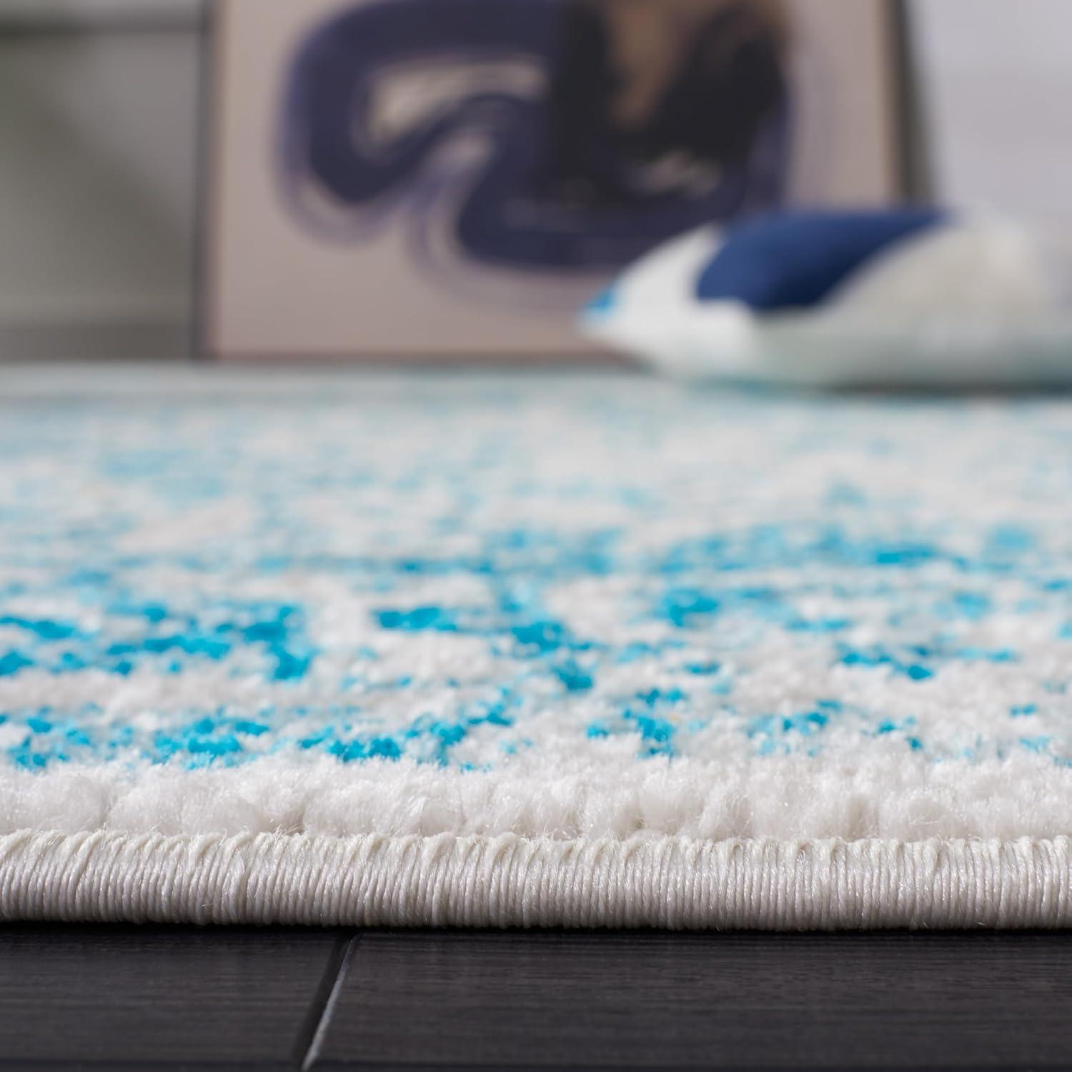 Adirondack ADR109 Machine Made Indoor Area Rug - Ivory/Teal - 5'-1"x7'-6" - Safavieh