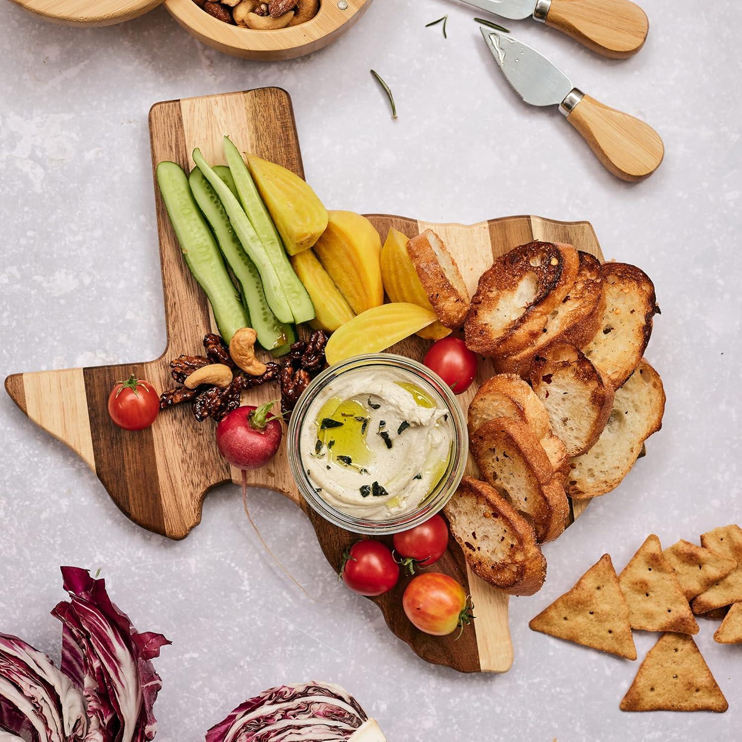 Totally Bamboo Rock & Branch Series Shiplap Texas State Shaped Wood Serving and Cutting Board | Great for Wall Art