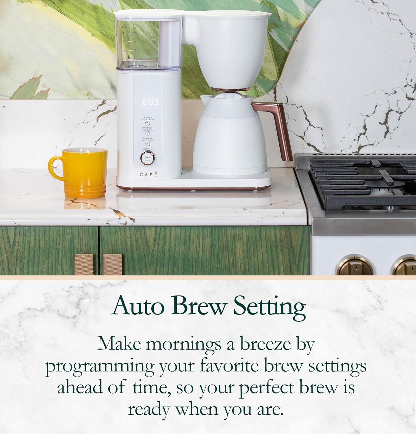Café ™ Matte White 10-Cup Drip Coffee Maker with Thermal Carafe