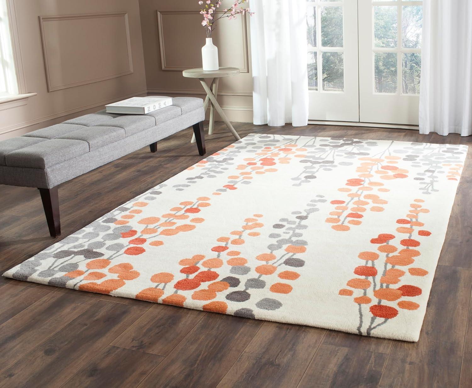 Soho SOH338 Hand Tufted Area Rug - Beige/Orange - 5'x8' - Safavieh.