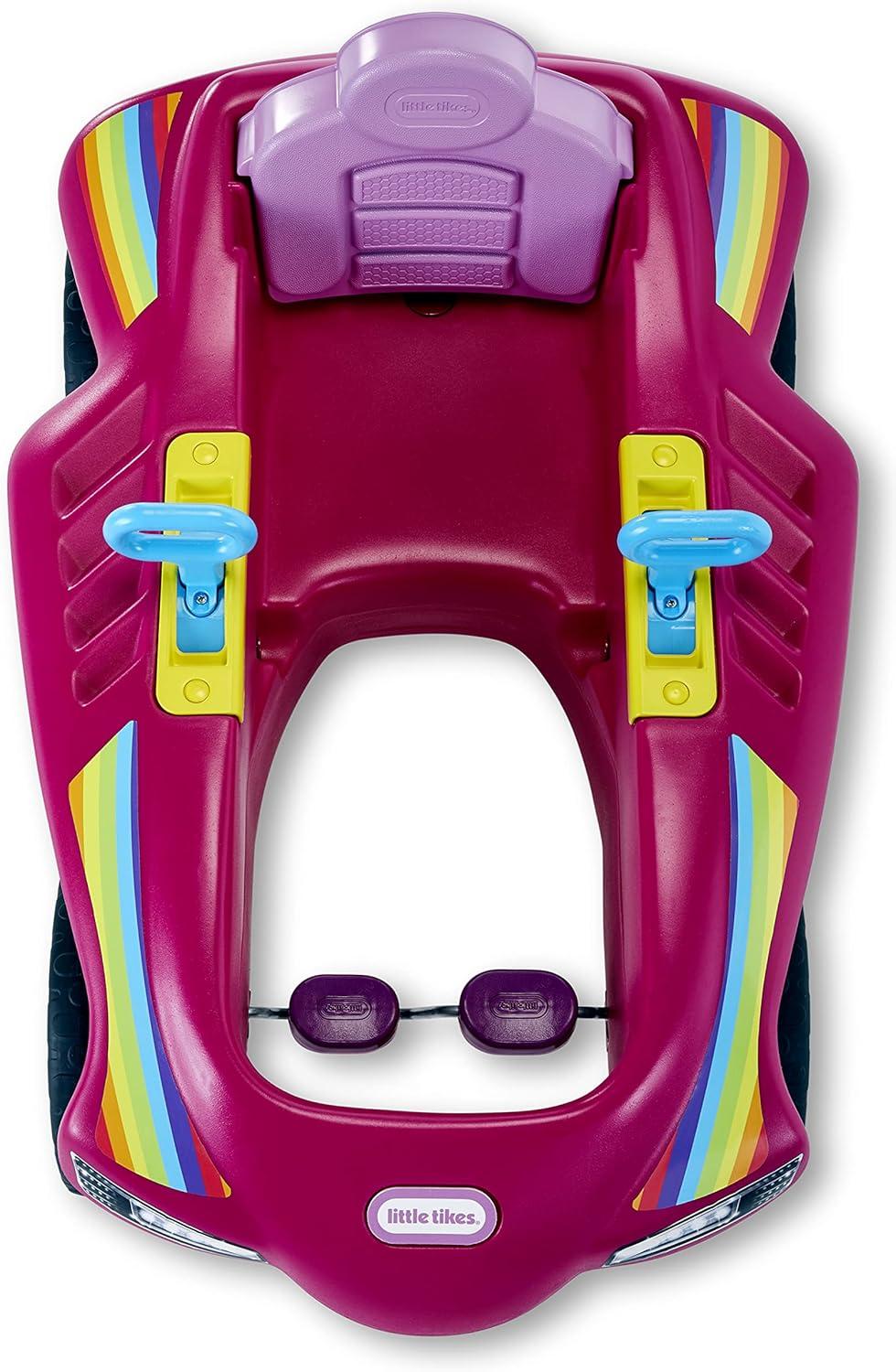 Little Tikes Jett Car Racer Ride On Pedal Car, Pink, Adjustable Seat Back, Dual Handle Rear Wheel Steering, Kids Boys Girls Ages 3 to 7