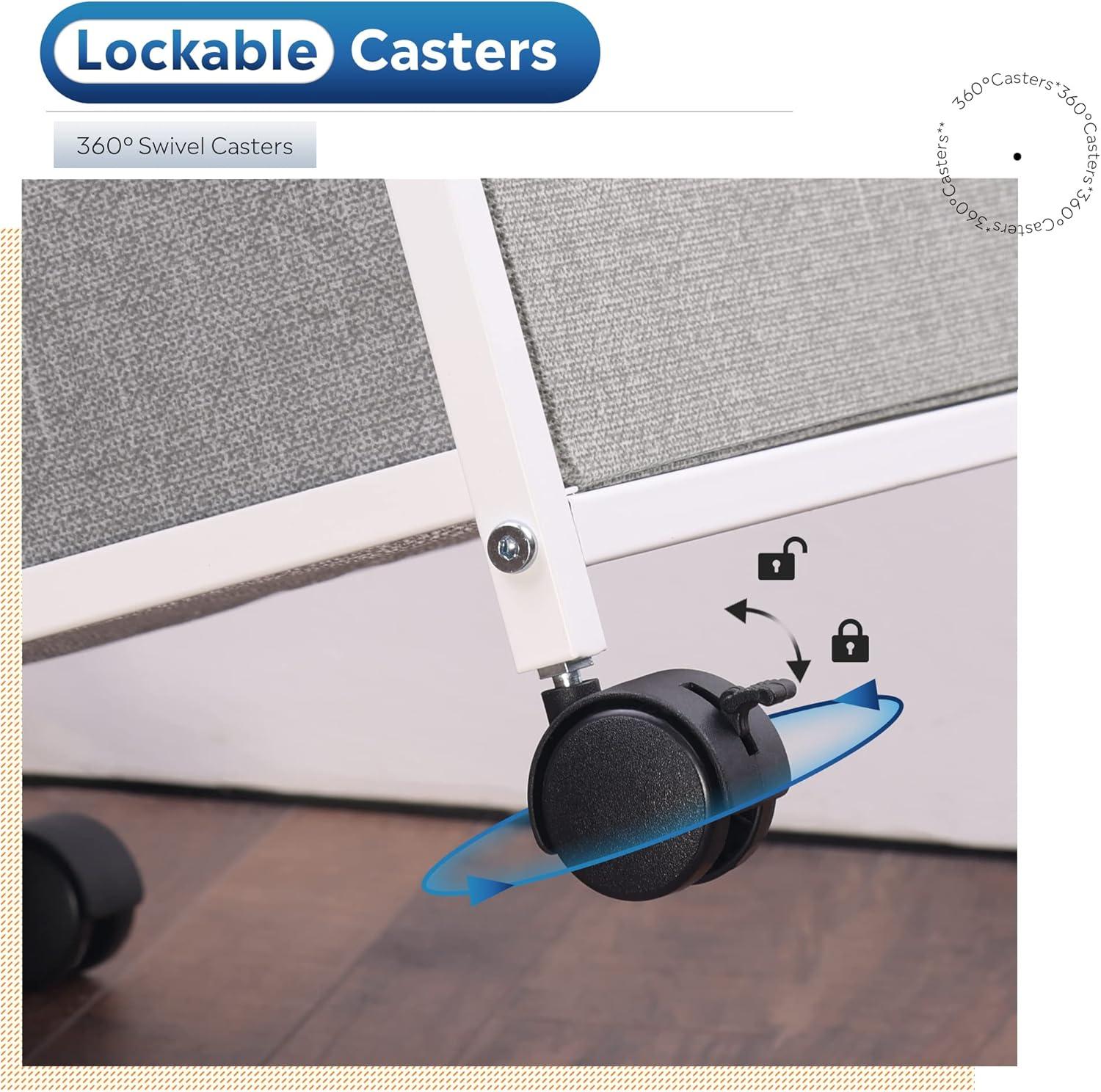 GALAXHERO 2 Drawer Mobile File Cabinet, Rolling Printer Stand, Fabric Vertical Filing Cabinet fits A4 or Letter Size for Home Office, Light Grey