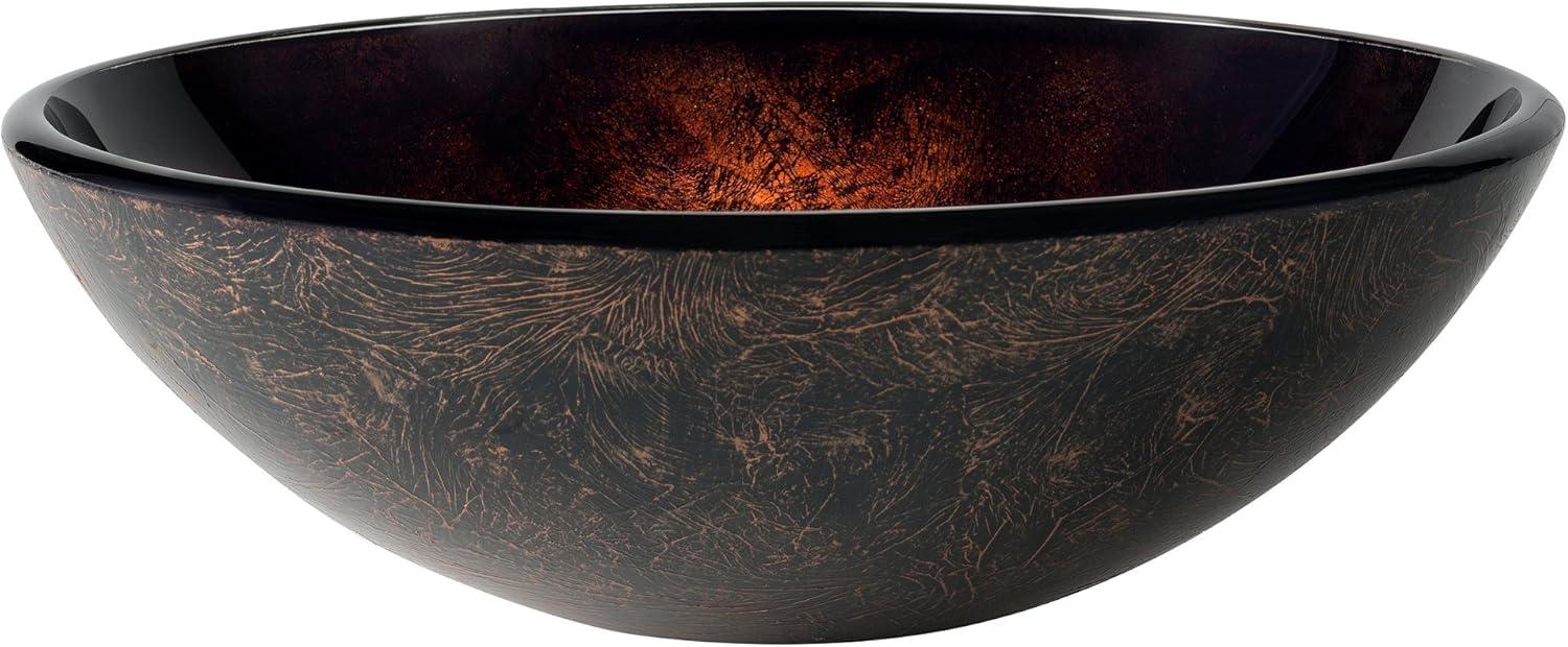 Copper Glass Circular Vessel Bathroom Sink