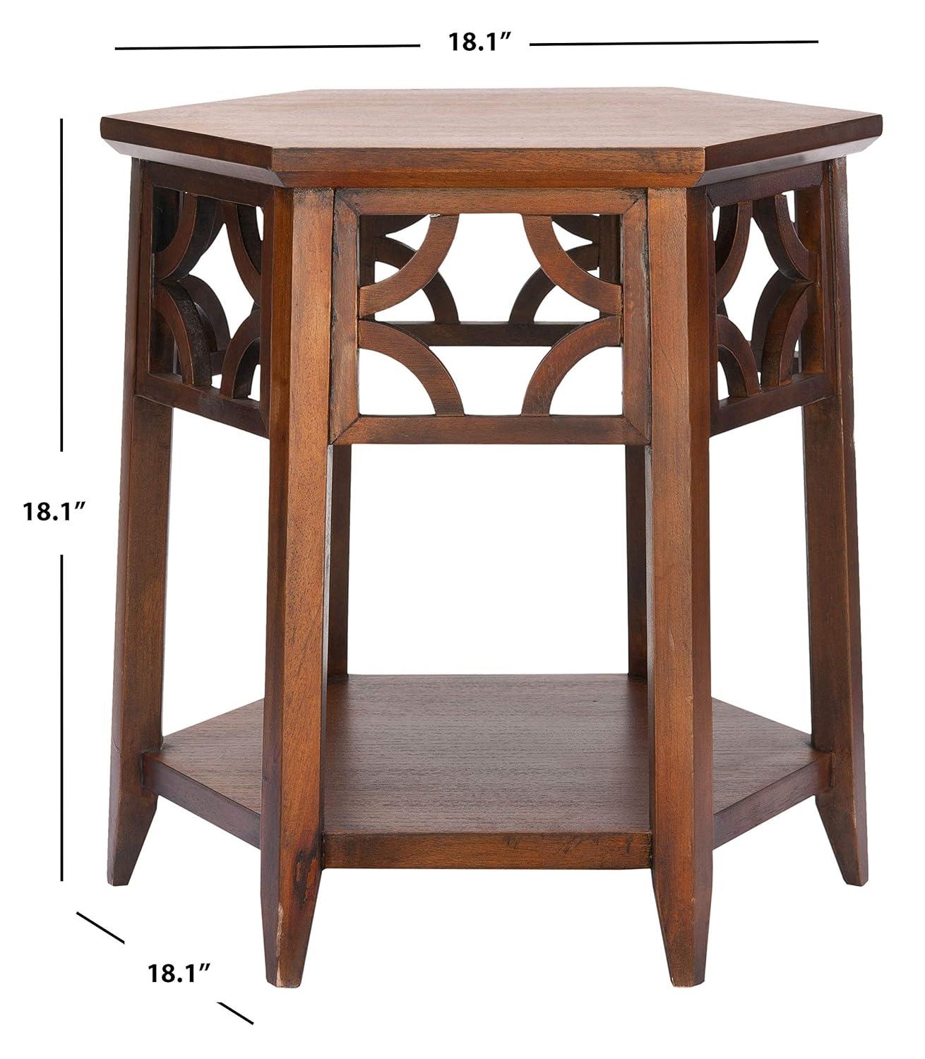 Connor Hexagon End Table - AMH4602A - Brown - Safavieh Couture