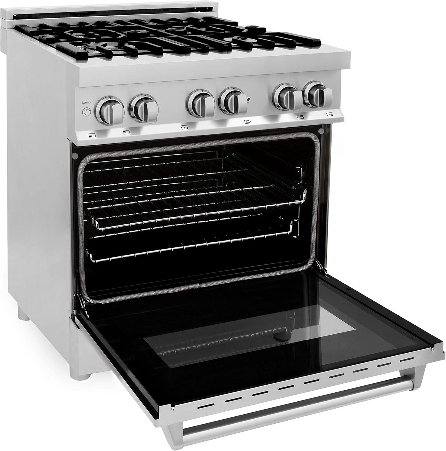 ZLINE 30" Legacy Dual Fuel Range w/ 4 Brass Burner Cooktop & Griddle w/ Electric Oven (RA-BR-GR-30)