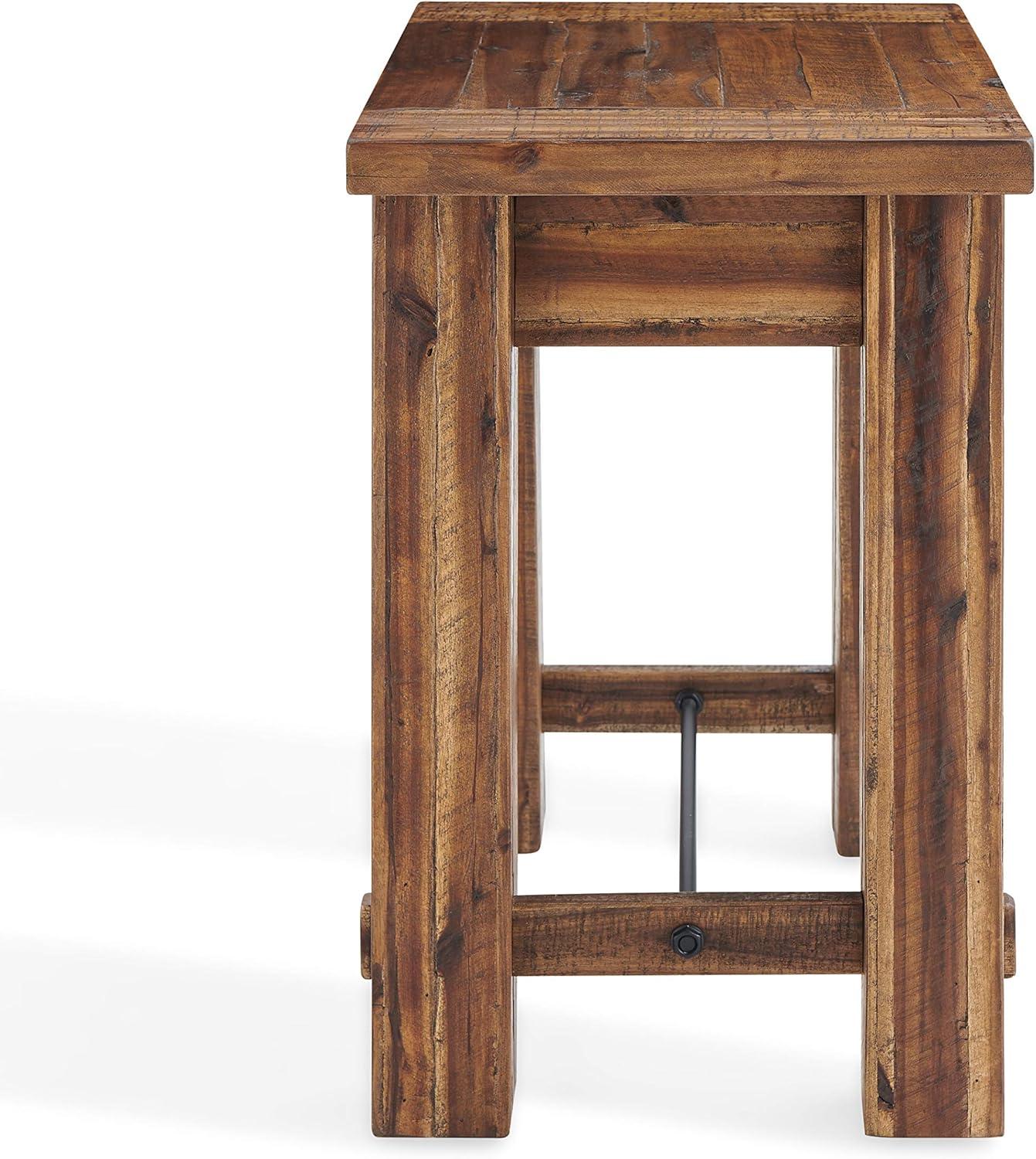 Durango Industrial Wood End Table Dark Brown - Alaterre Furniture: Rustic Acacia, Mid-Century Modern