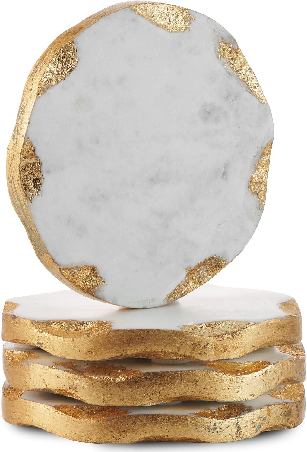 Alina Marquise Raw Edge Marble Coaster Set