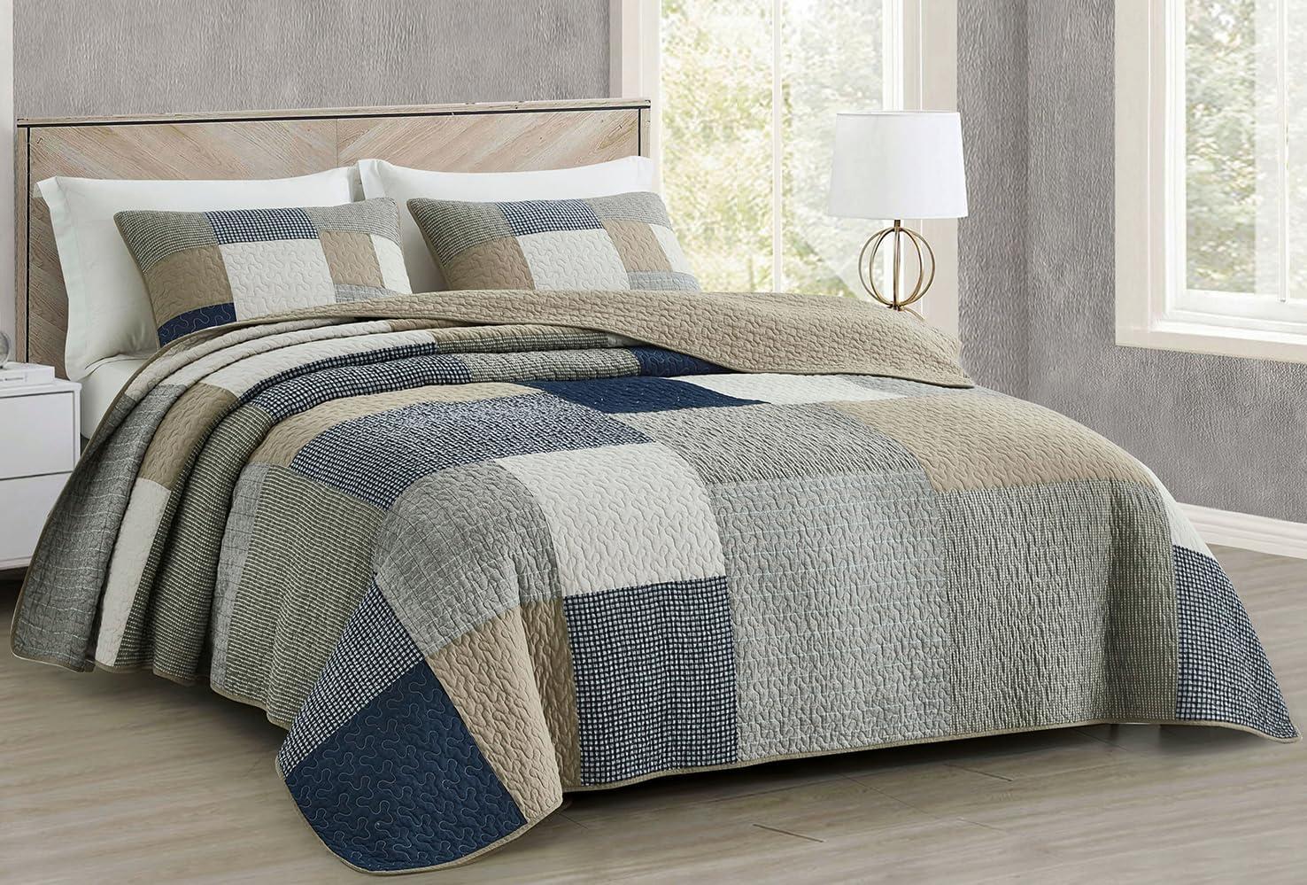 Chezmoi Collection Addy Cotton Patchwork Quilt Set