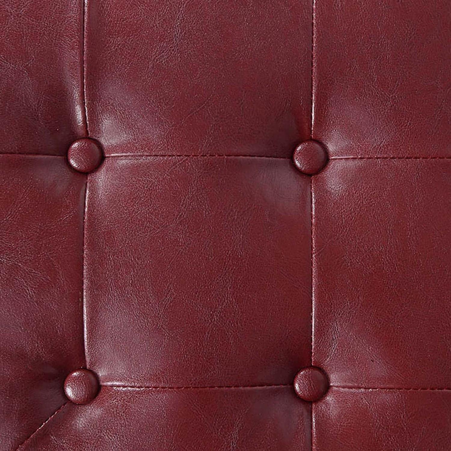 Convenience Concepts Designs4Comfort Round Shoe Ottoman, Burgandy