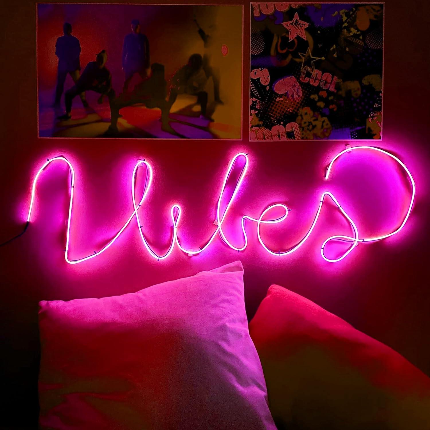 ArtSkills Make Your Own Neon Sign Kit, Pink Neon Lights for Bedroom Décor, Wall Décor, LED Flexible Light Strip for Custom Neon Signs