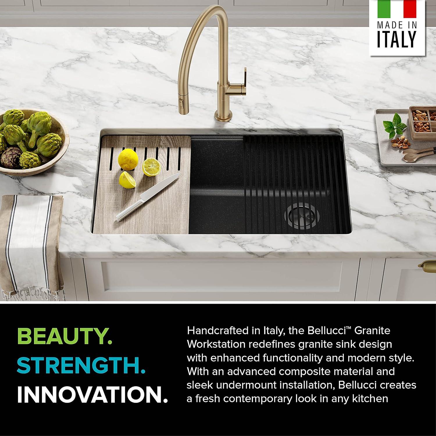 Kraus Bellucci 32 in. Undermount Quartz Composite Single Bowl Kitchen Sink with Accessories