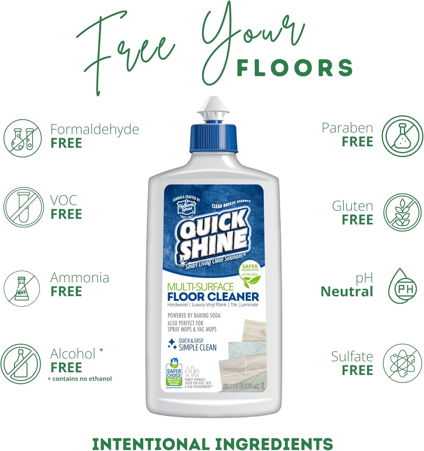 Quick Shine Spray Mop Combo Pack: Includes (1) Multi Surface Spray Mop, (3) Microfiber Pads and (1) 16 oz Multi-Surface Cleaner