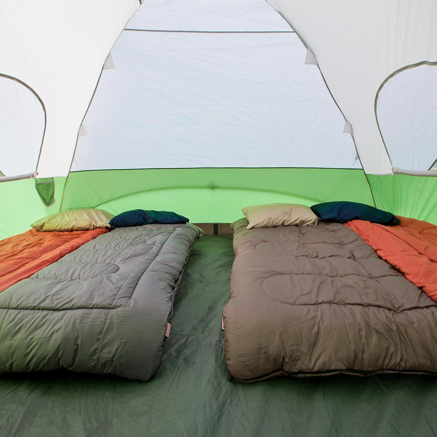 Coleman Evanston Screened Camping Tent, 6/8 Person Weatherproof Tent with Roomy Interior Includes Rainfly, Carry Bag, Easy Setup and Screened-In Porch