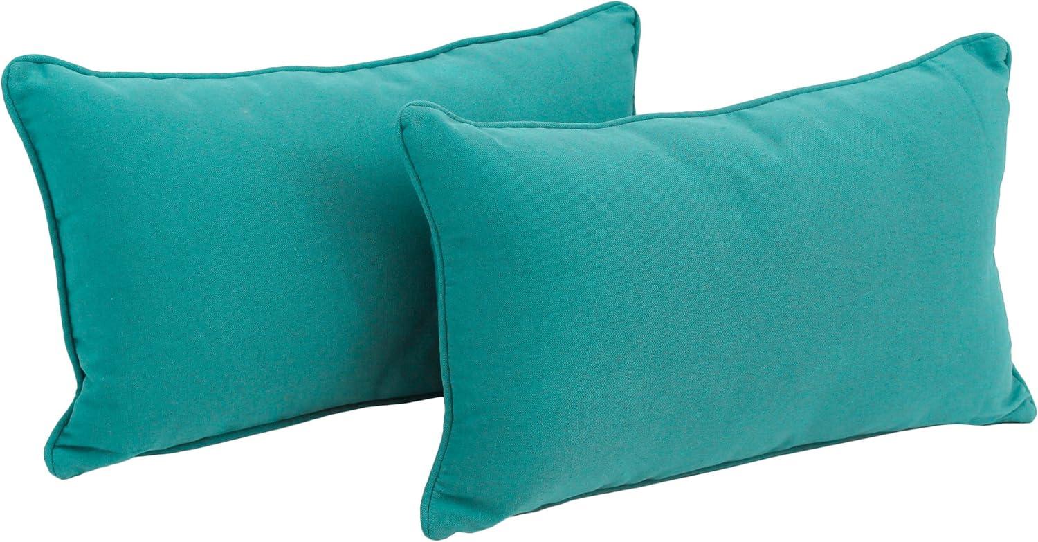 20-inch by 12-inch Double-corded Solid Twill Back Support Pillows with Inserts (Set of 2), Ruby Red